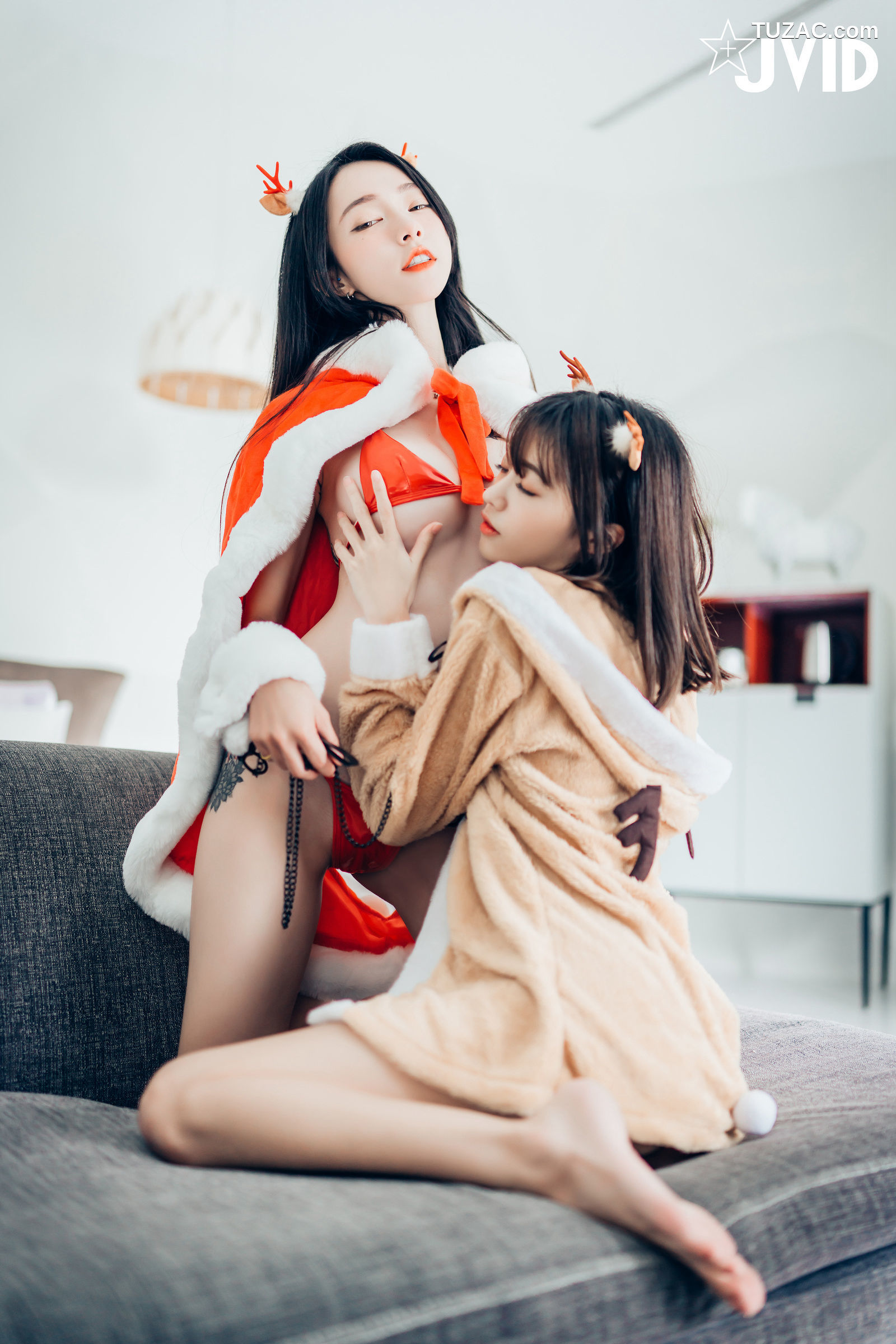 JVID-飘飘-妍妍-巨乳圣诞女神与她的麋鹿宠物-2019.11.06