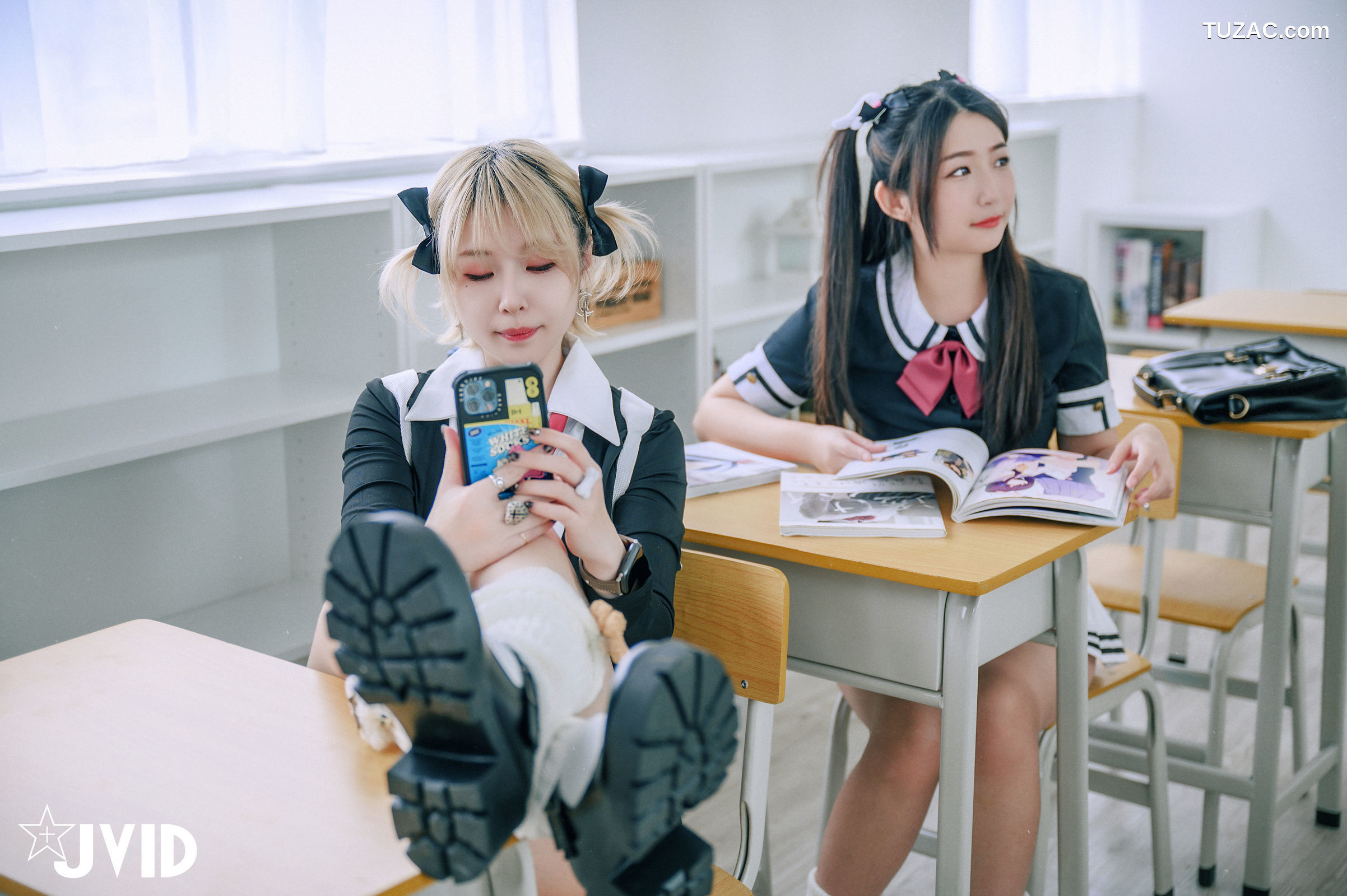 JVID-黎菲儿-黎茉-情欲校园补考日-女学生在教室嬉闹-相互探索身体-性欲高涨-2023.03.27