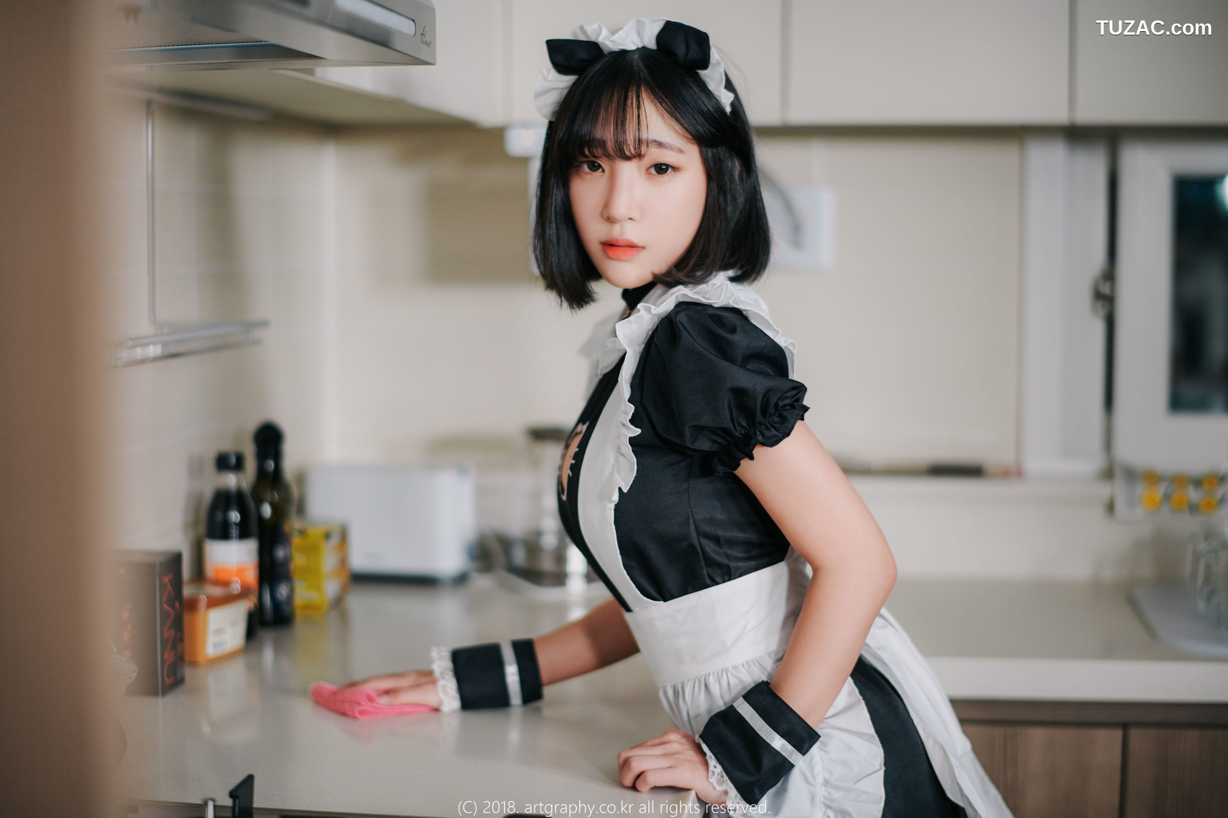 姜仁卿-ARTGRAVIA-042-黑丝制服-女仆诱惑-Inkyung