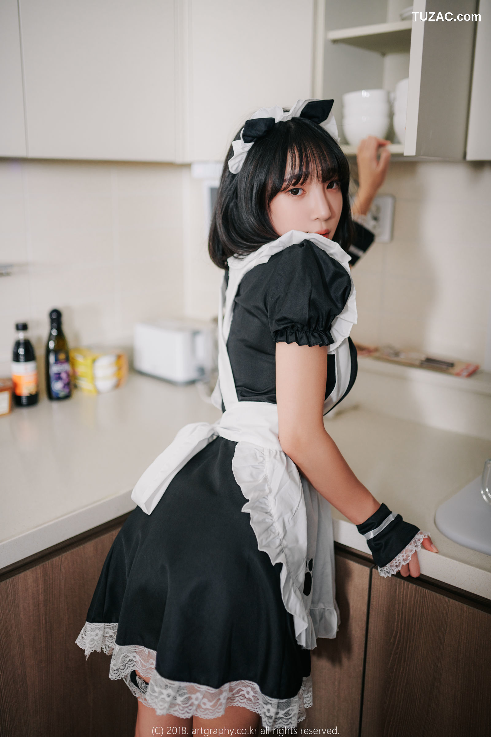姜仁卿-ARTGRAVIA-042-黑丝制服-女仆诱惑-Inkyung