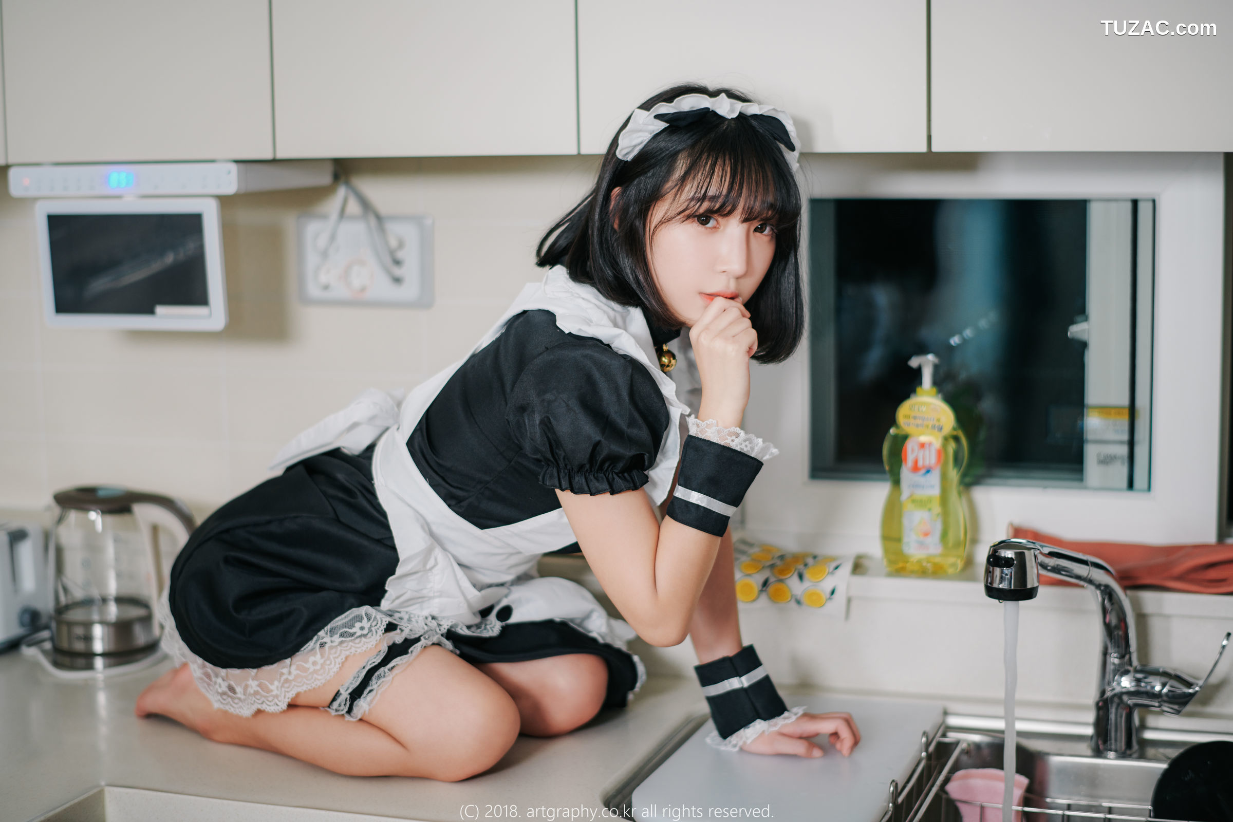 姜仁卿-ARTGRAVIA-042-黑丝制服-女仆诱惑-Inkyung