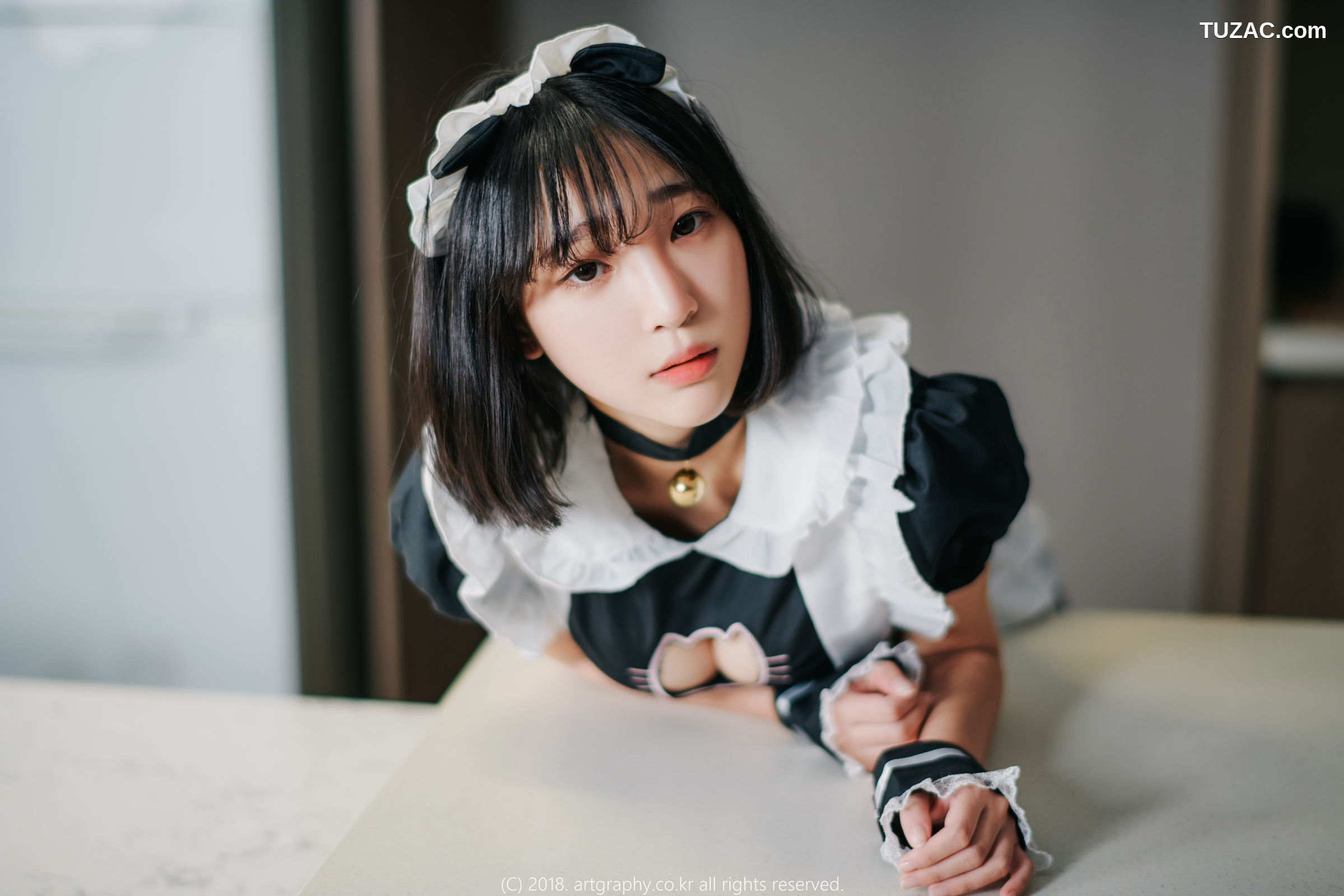 姜仁卿-ARTGRAVIA-042-黑丝制服-女仆诱惑-Inkyung