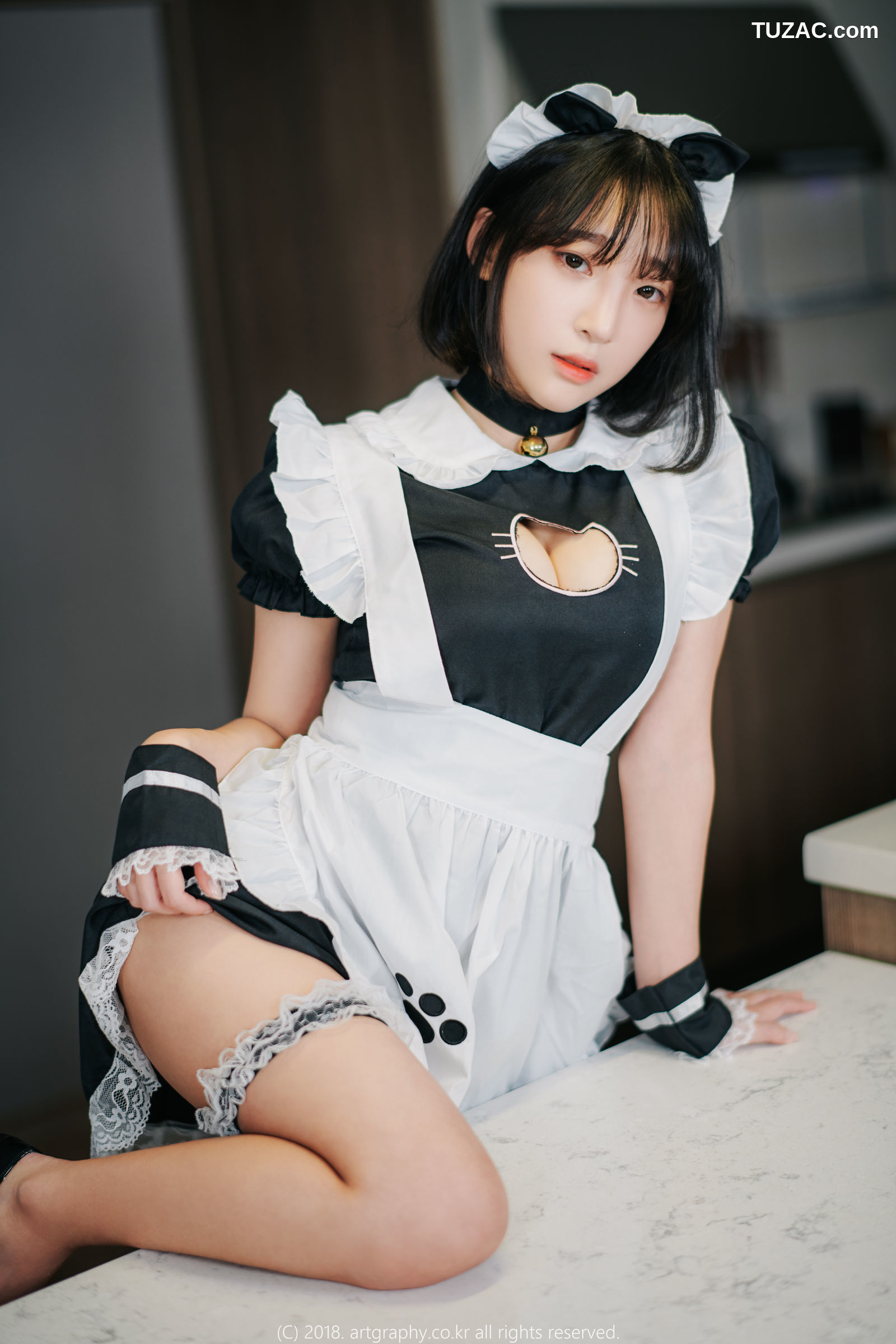 姜仁卿-ARTGRAVIA-042-黑丝制服-女仆诱惑-Inkyung