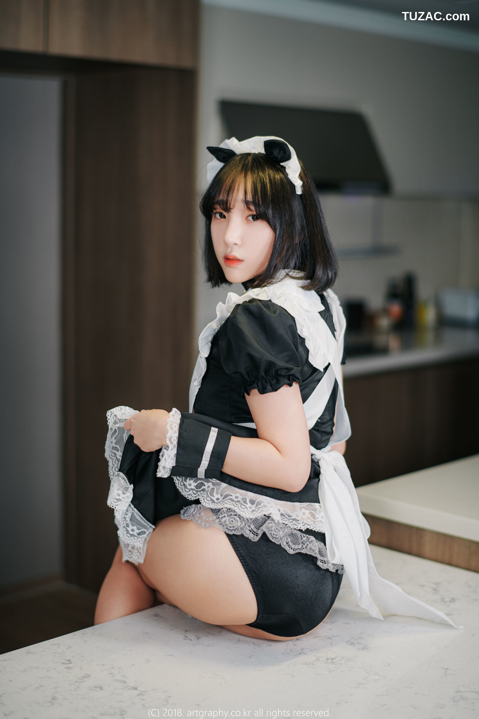 姜仁卿-ARTGRAVIA-042-黑丝制服-女仆诱惑-Inkyung