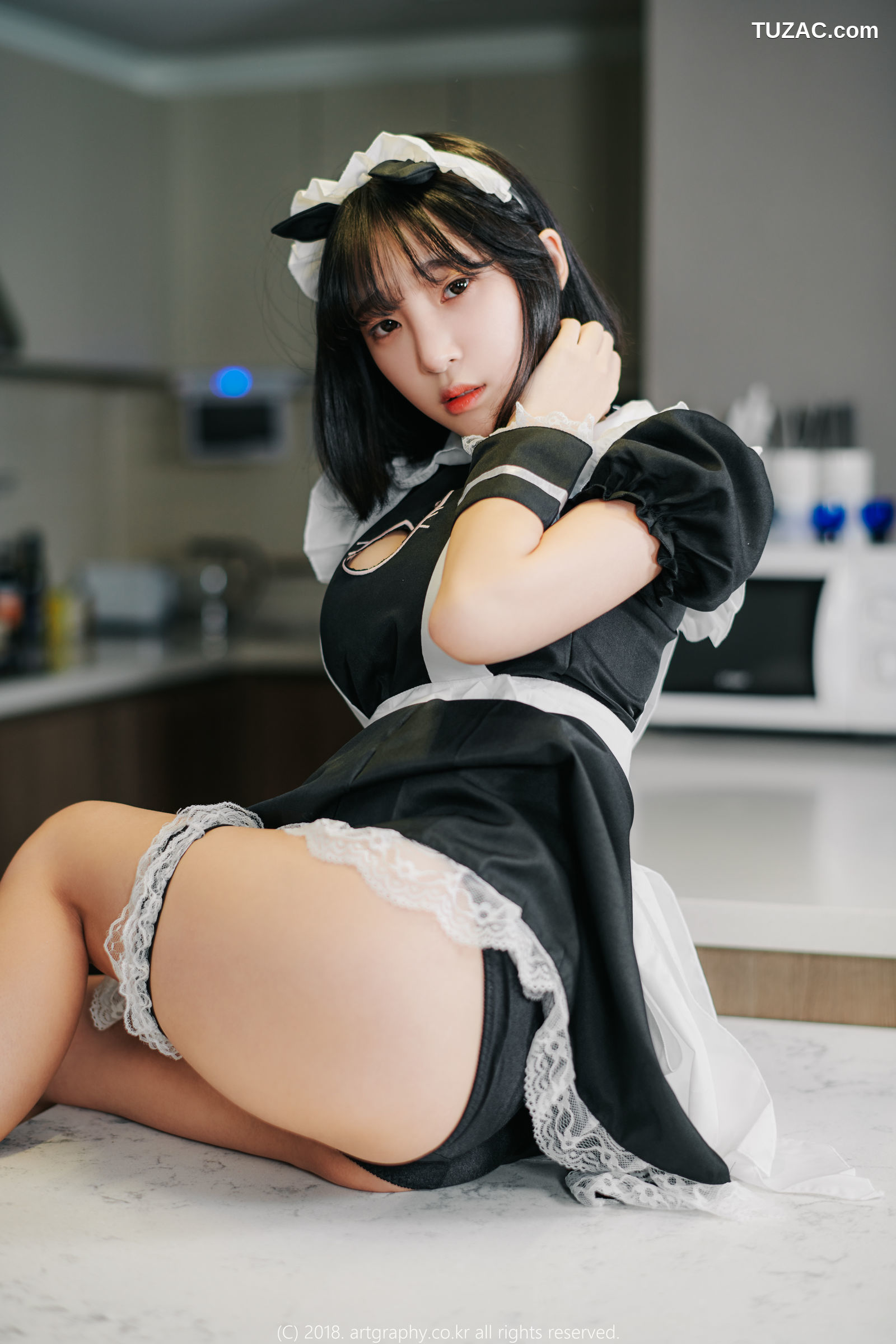 姜仁卿-ARTGRAVIA-042-黑丝制服-女仆诱惑-Inkyung