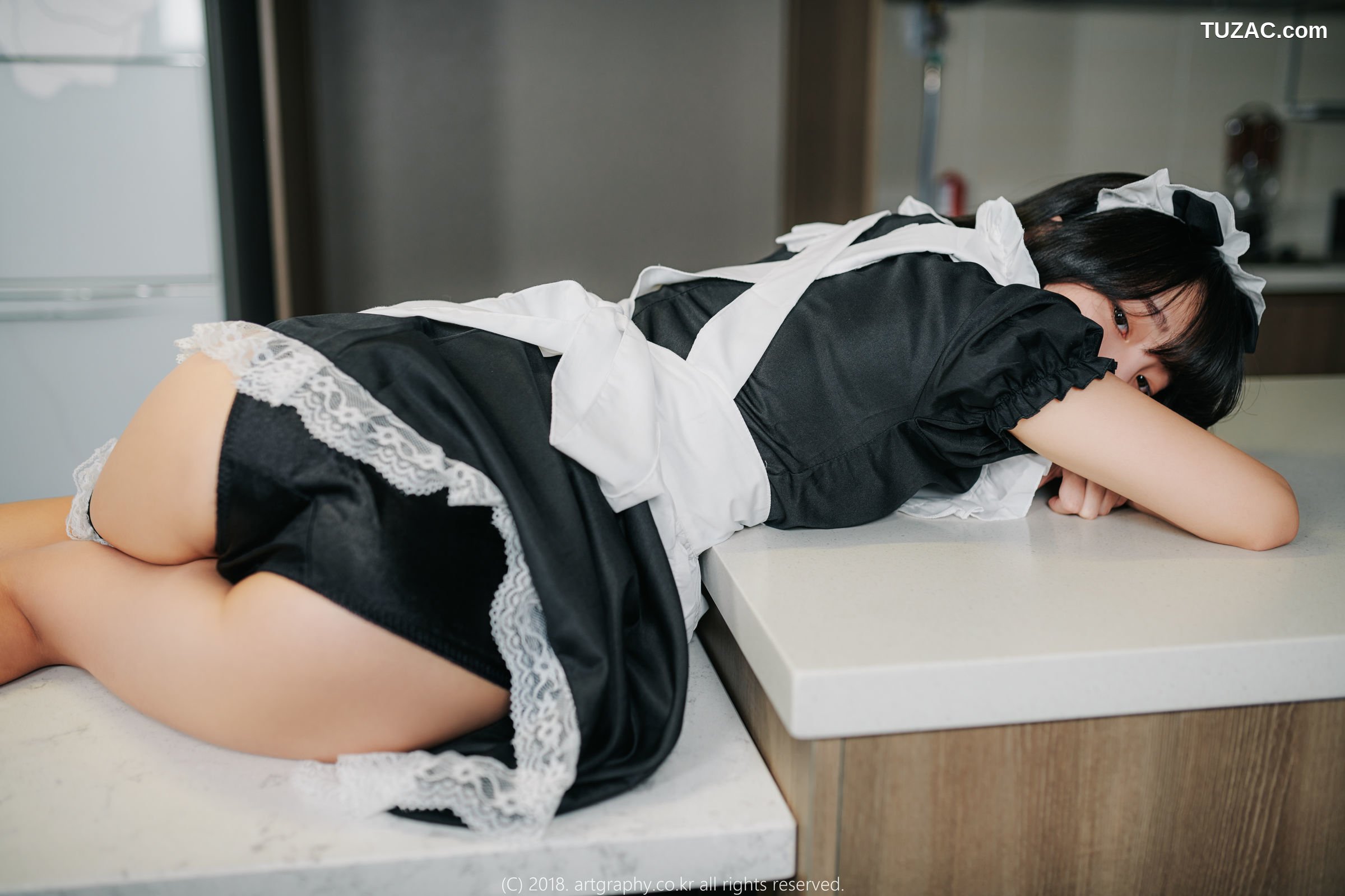 姜仁卿-ARTGRAVIA-042-黑丝制服-女仆诱惑-Inkyung