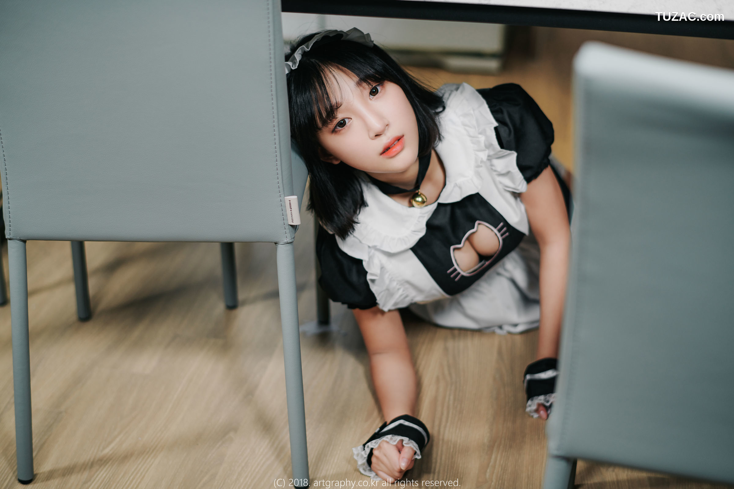 姜仁卿-ARTGRAVIA-042-黑丝制服-女仆诱惑-Inkyung