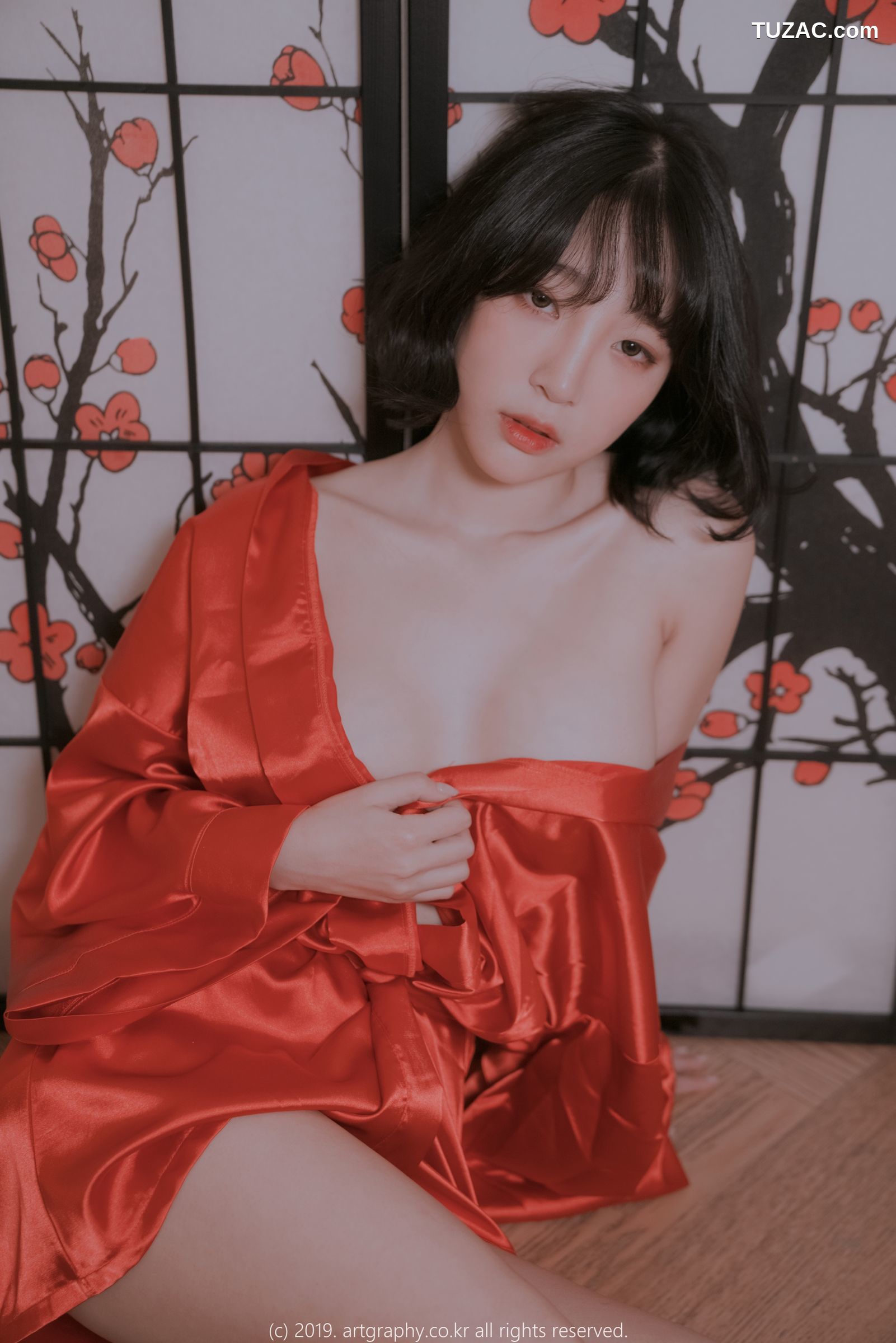 姜仁卿-ARTGRAVIA-069-透视睡衣-红色睡袍-Inkyung