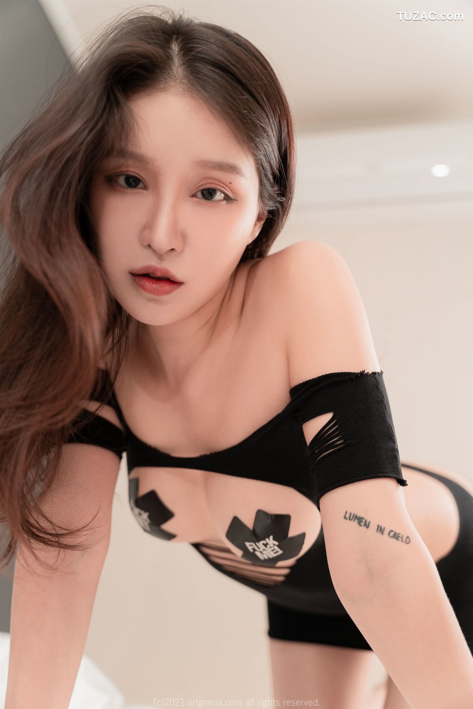 韩国美女-Lee-seol-黑色情趣服爆乳-ArtGravia-322