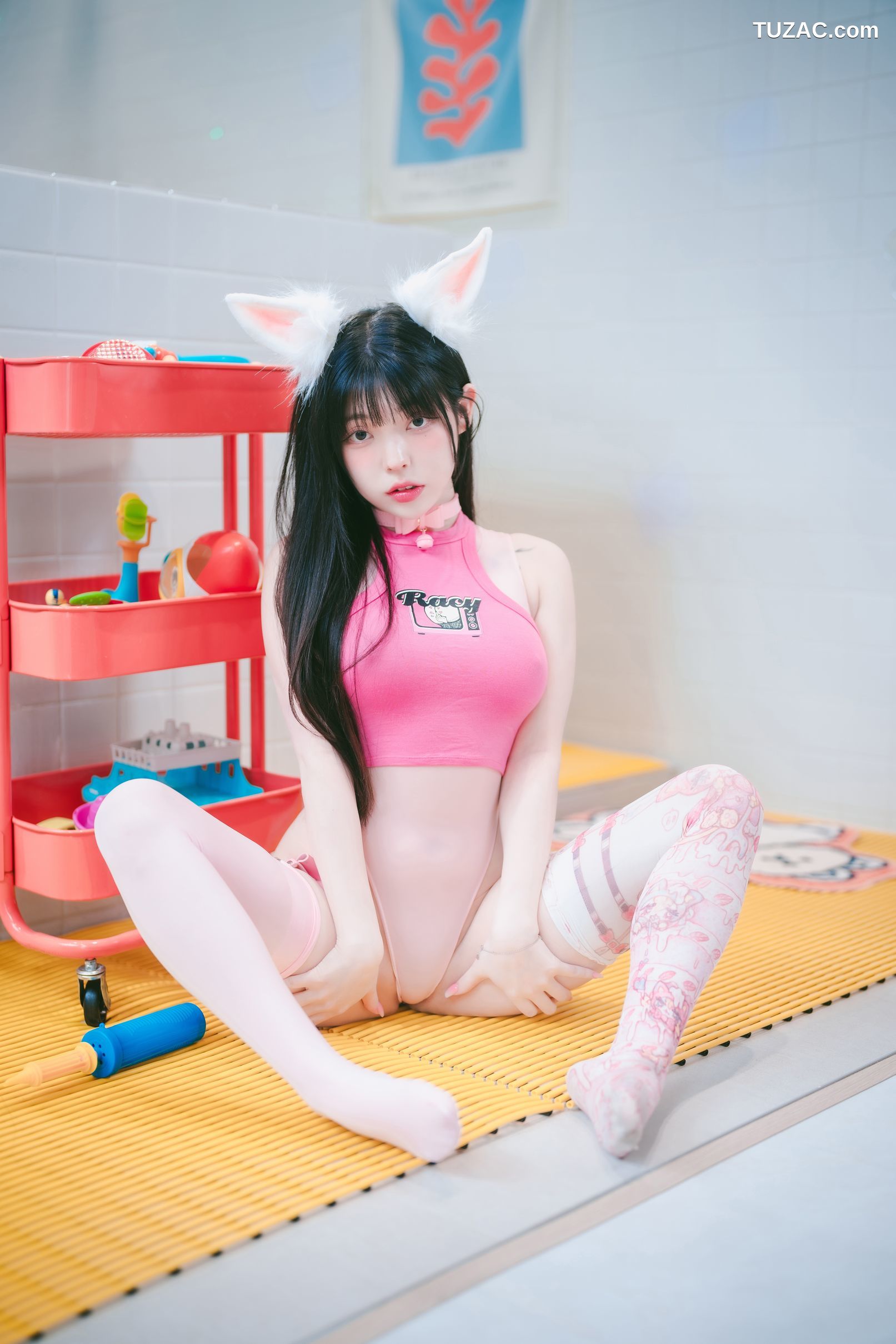 韩国美女-Yudi-粉兔子和黑猫-Pink-Bunny-Black-Cat-DJAWA-Photo