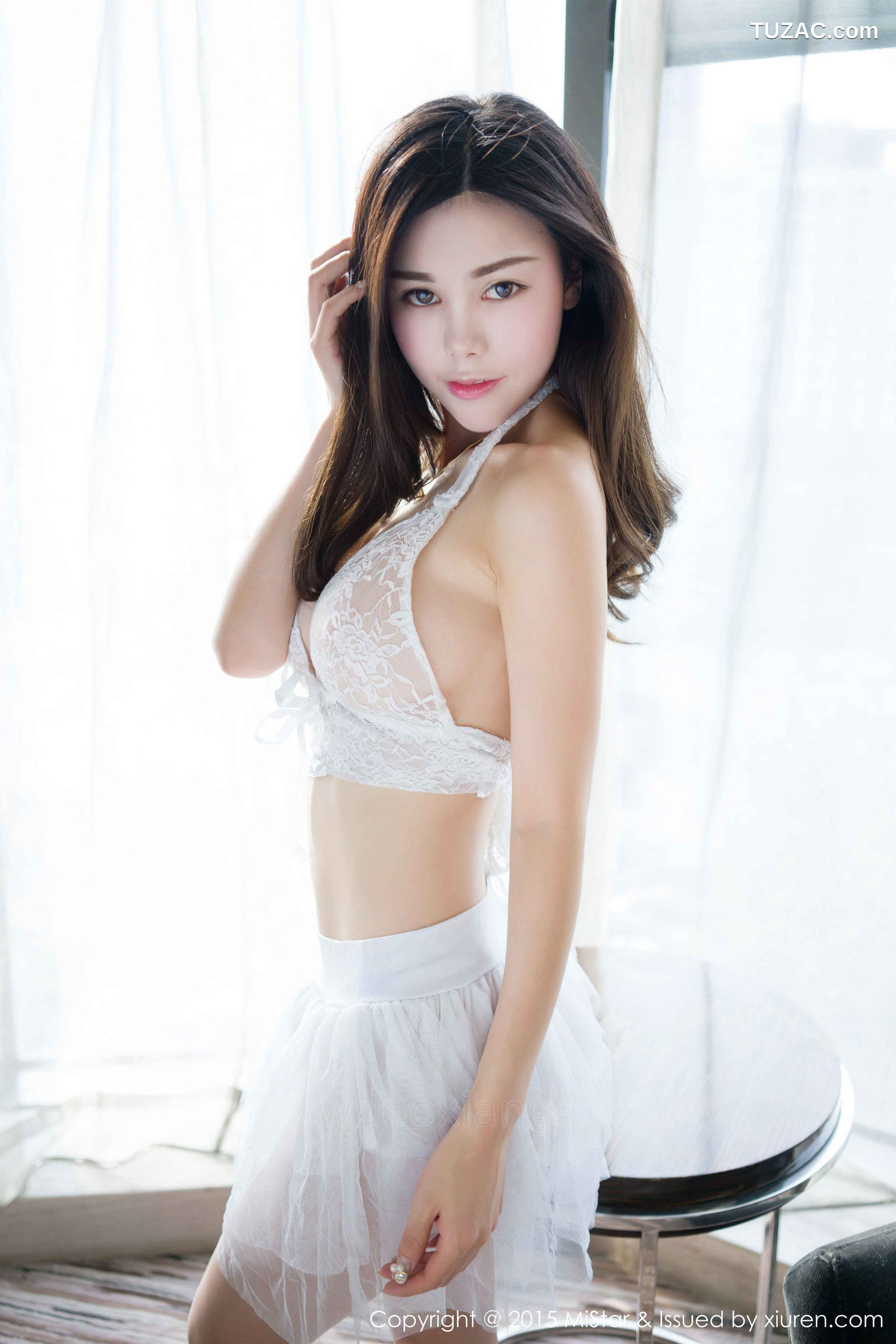 MiStar魅妍社-048-沈佳熹-《蕾丝婚纱-透视针织衫》-2015.12.06