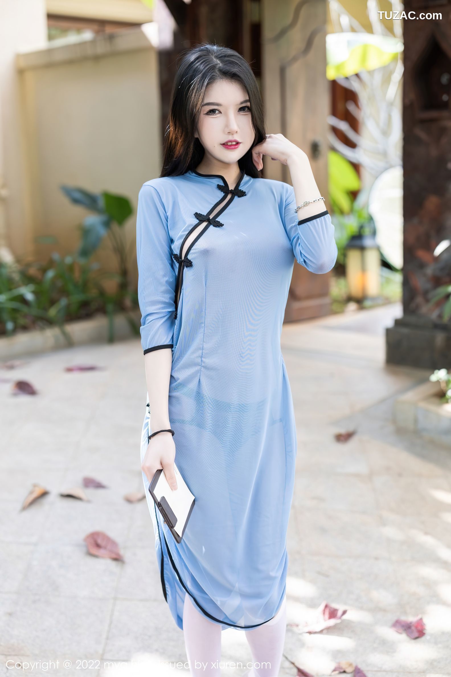 MyGirl美媛馆-622-媛媛酱-珠三角旅拍民国学生装半透视黑蕾丝内衣-2022.01.24