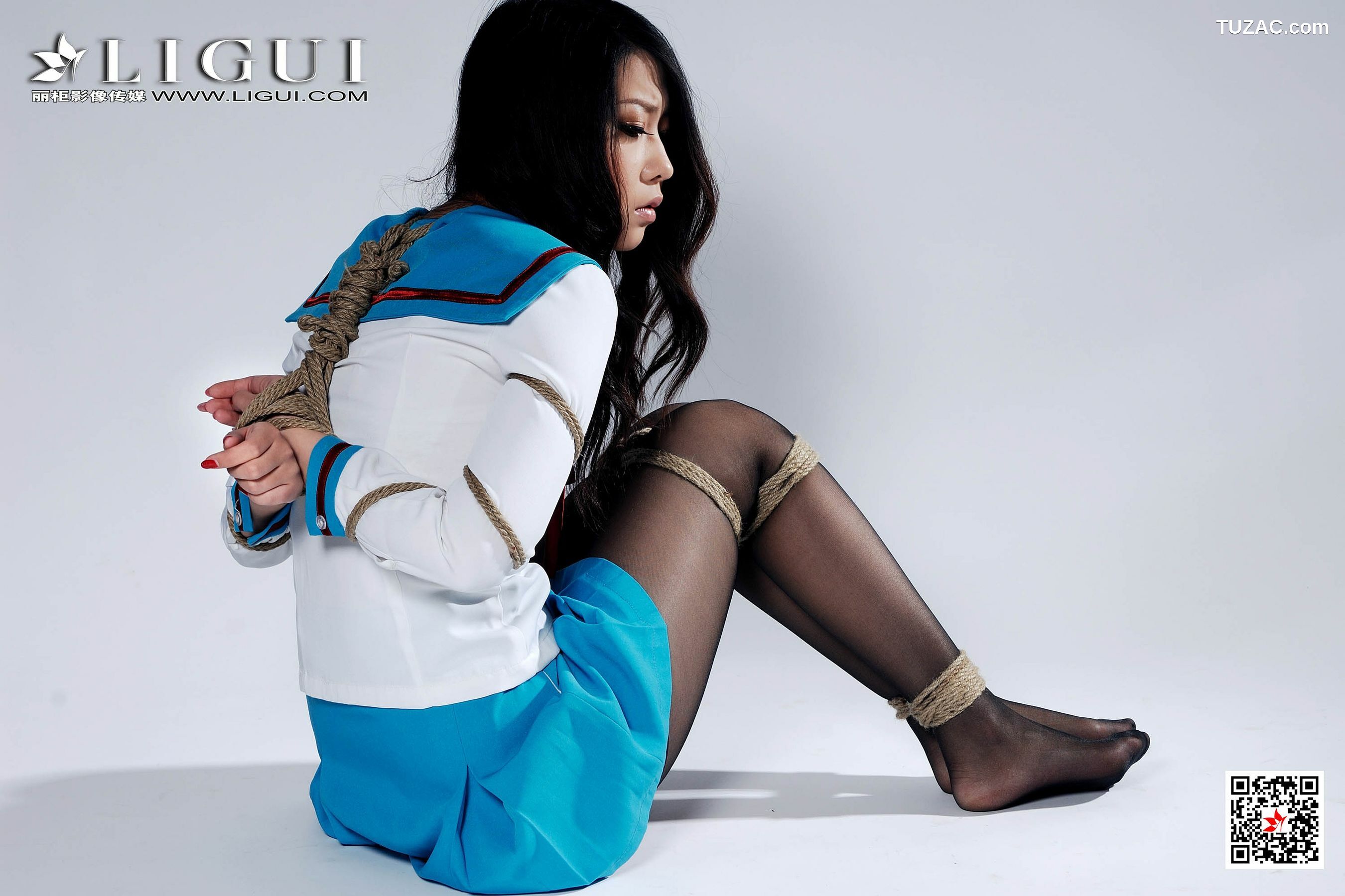 丽柜_Model 幽幽《制服黑丝捆绑》 写真集[45P]