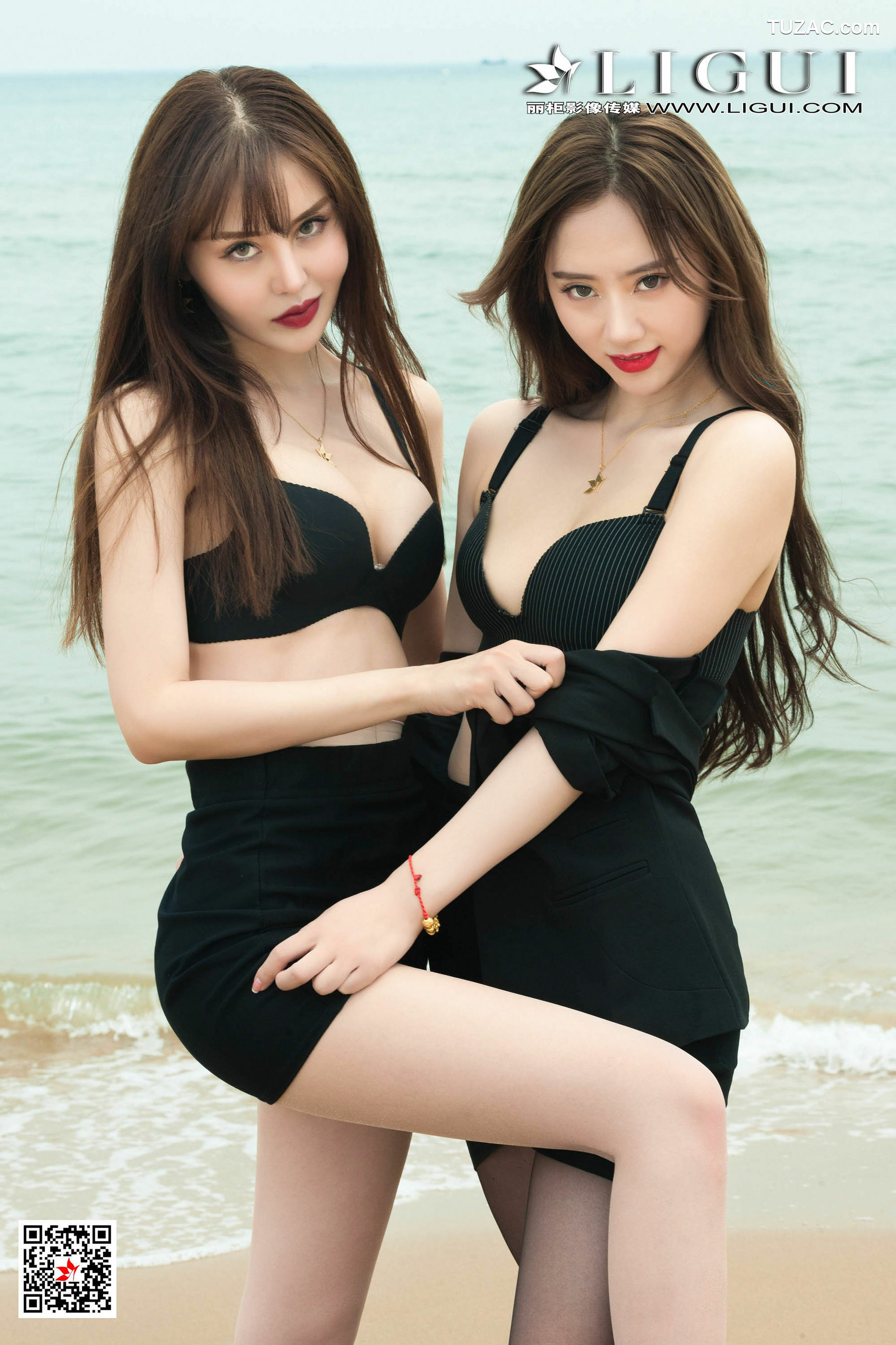 丽柜_然然&amp;amp;凉儿《沙滩丝袜诱惑》 美腿丝足写真集[52P]