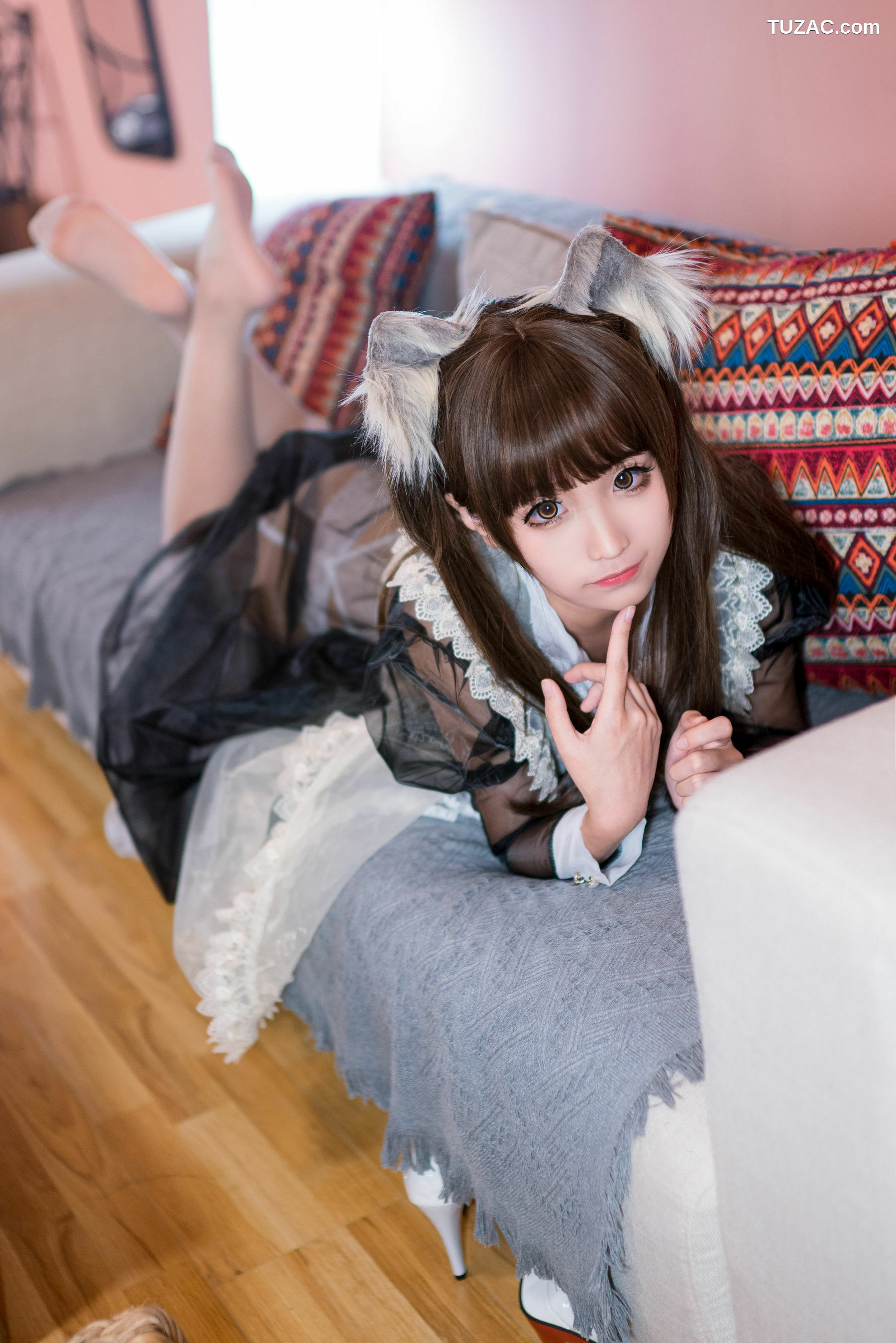 网络美女_ 蠢沫沫 《黑透明女仆》 写真集[44P]
