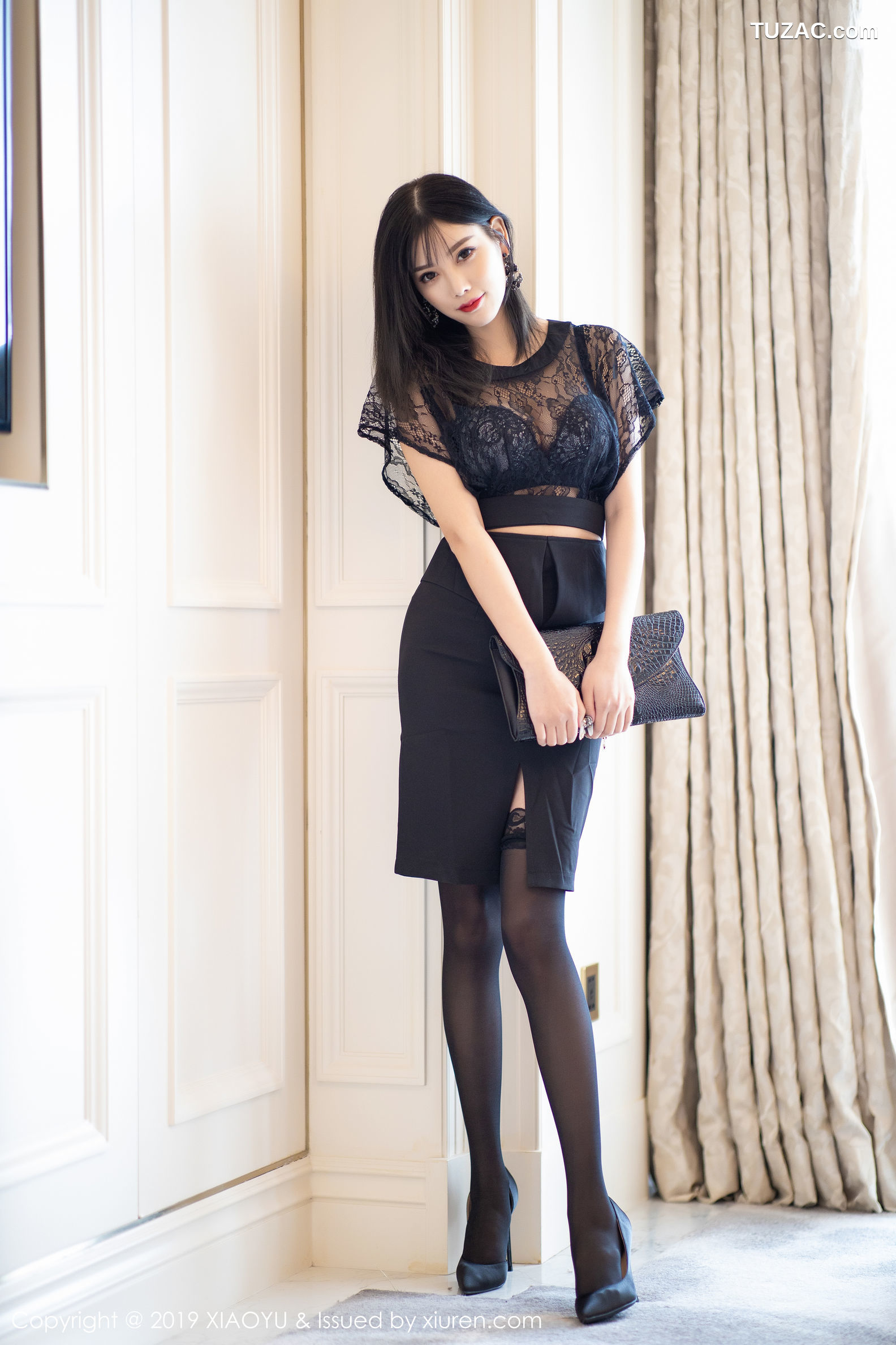 XiaoYu语画界-162-杨晨晨-《镂空内衣与诱人黑丝视觉魅惑》-2019.09.27