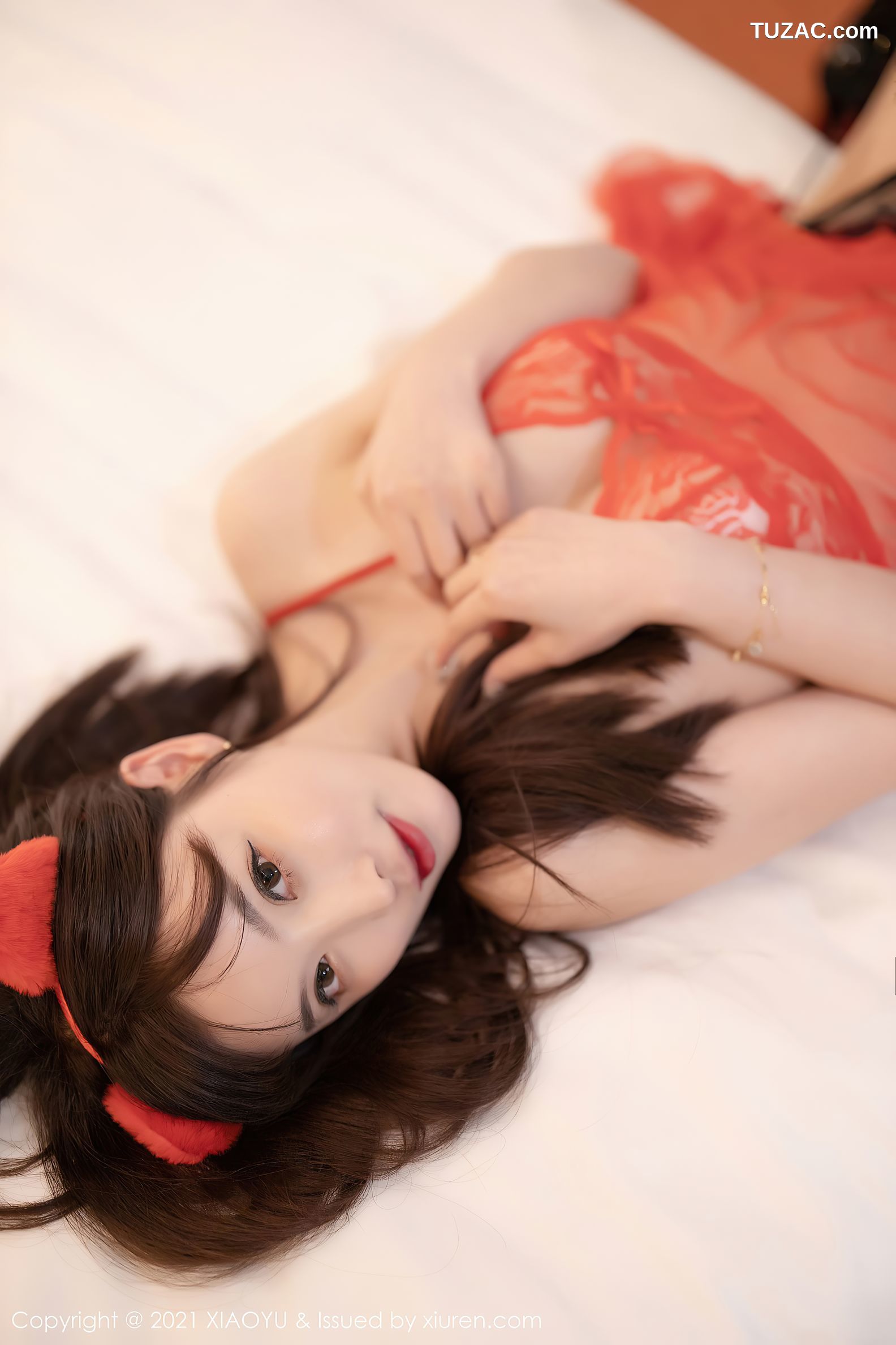 XiaoYu语画界-543-杨晨晨-镂空吊带裙黑丝吊带袜-2021.06.04