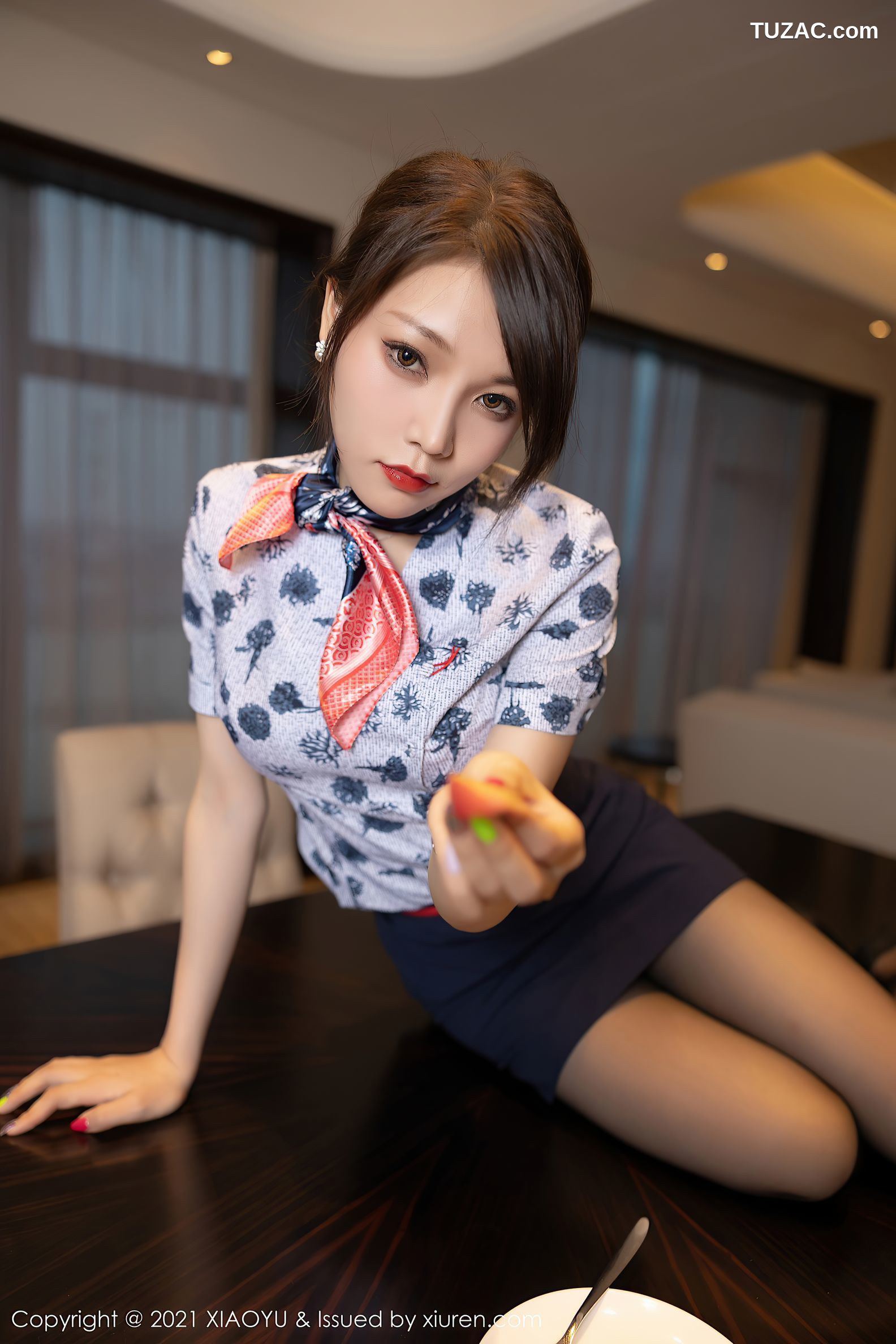 XiaoYu语画界-561-芝芝-空乘制服性感内衣黑丝-2021.07.01