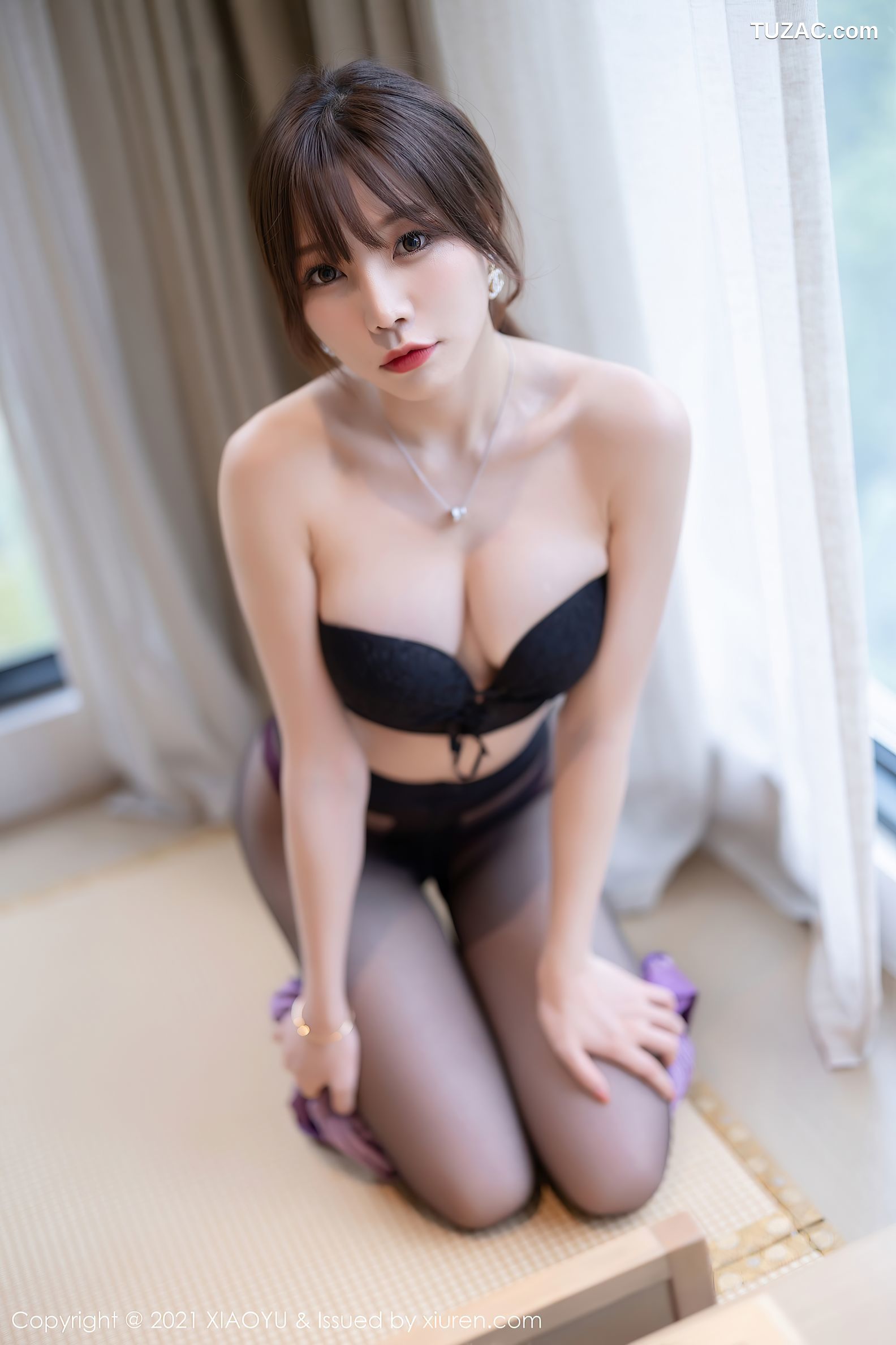 XiaoYu语画界-634-芝芝Booty-紫色长裙黑丝裤袜-2021.10.18