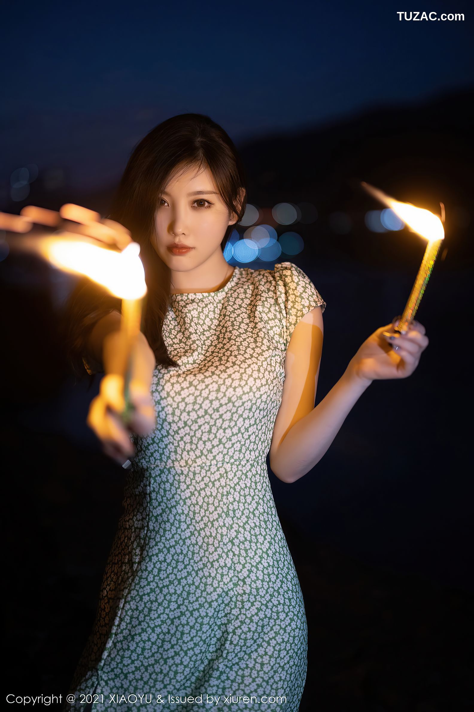 XiaoYu语画界-643-杨晨晨Sugar-广西心愿旅拍孔雀绿内衣蕾丝吊带袜-2021.10.29