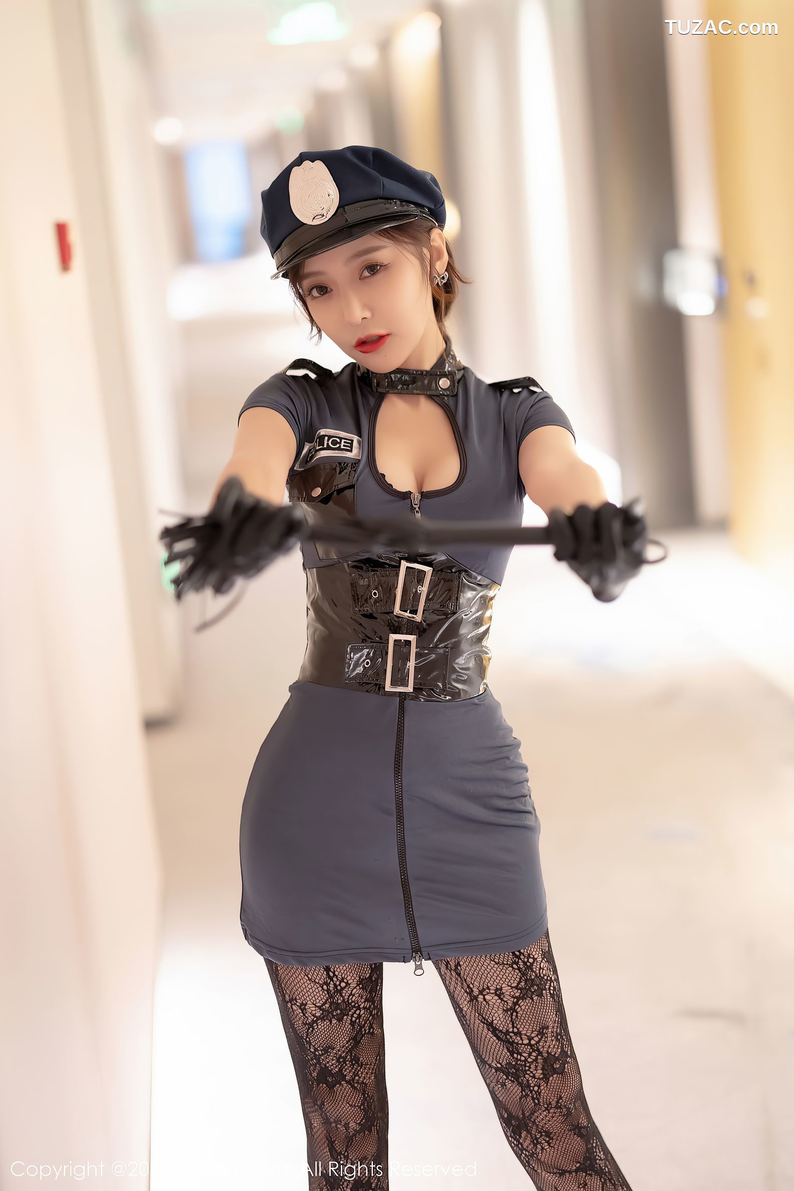 XiaoYu语画界-655-王馨瑶Yanni-女警制服性感内衣黑丝网袜-2021.11.16