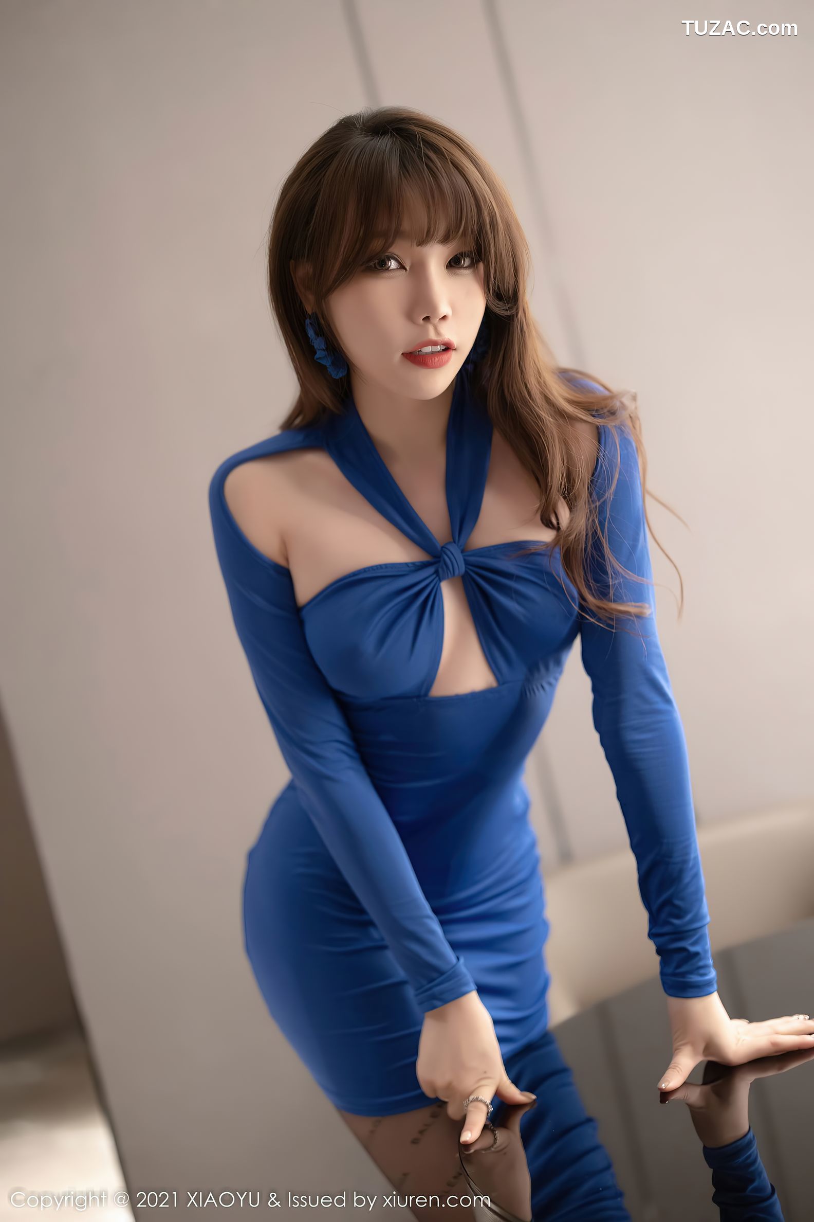 XiaoYu语画界-669-芝芝Booty-蓝色连衣超短裙黑丝-2021.12.06
