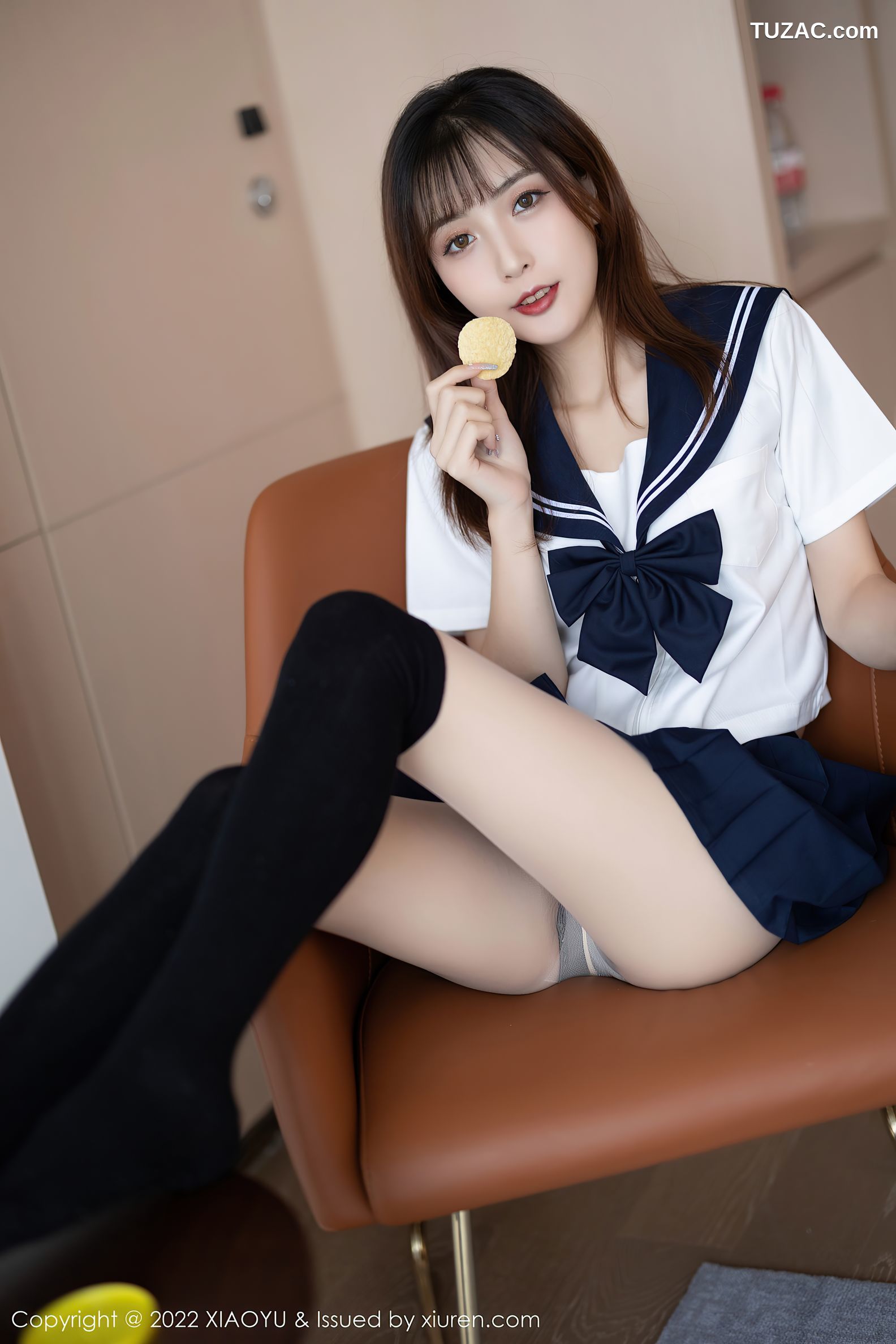 XiaoYu语画界-726-林星阑-JK制服黑丝袜蕾丝内衣-2022.03.01