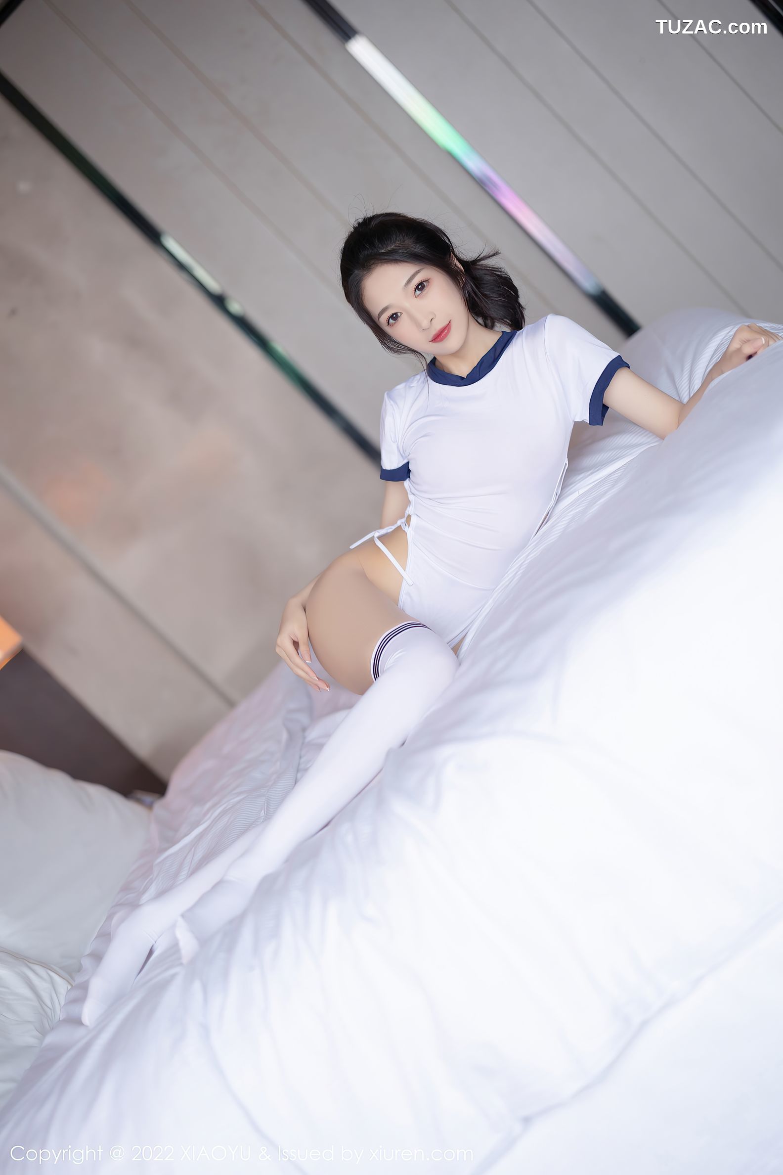 XiaoYu语画界-789-林乐一-酒店室内白色收身连体衣白丝袜-2022.05.31