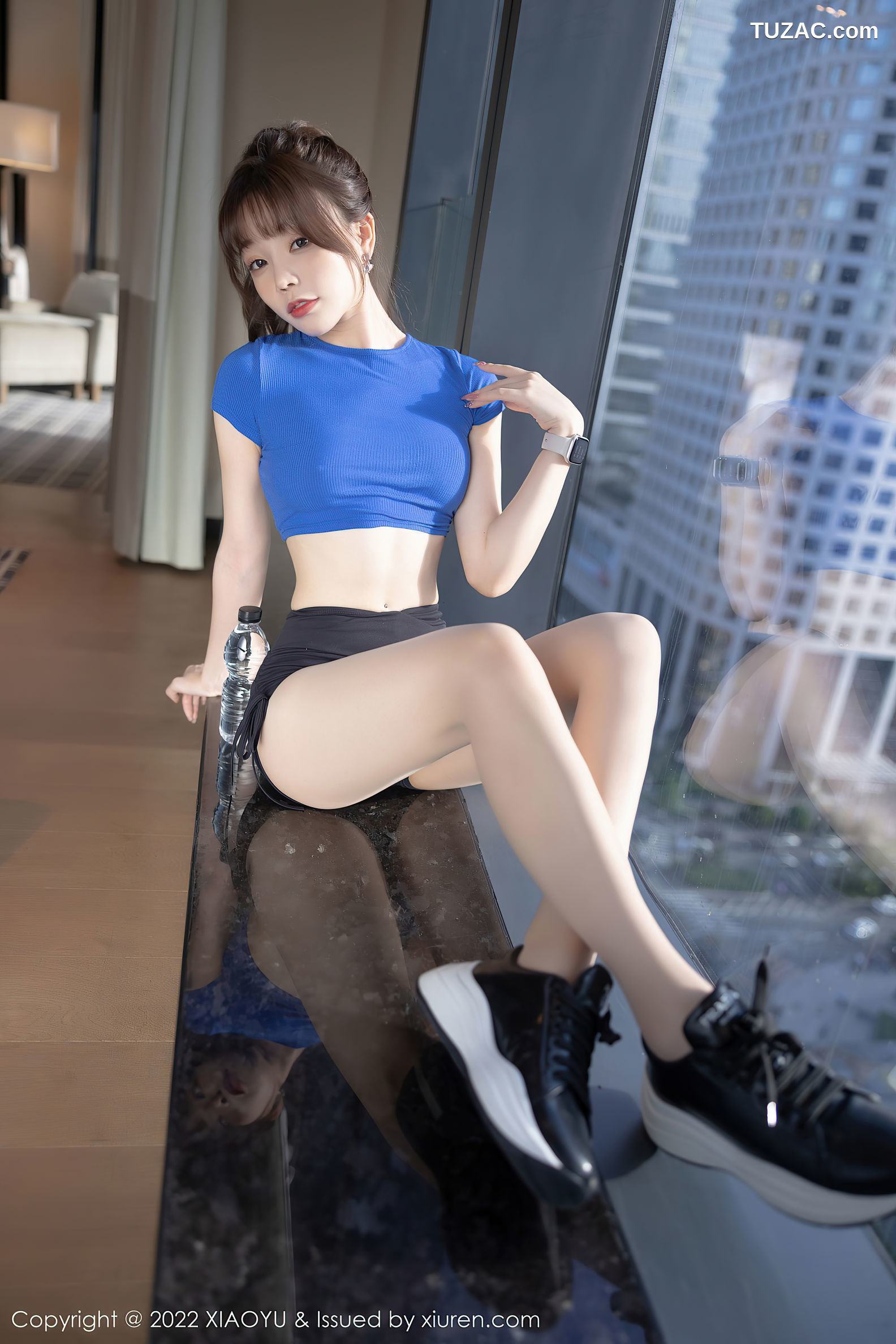 XiaoYu语画界-792-芝芝Booty-蓝色收身衣运动短裤-2022.06.06