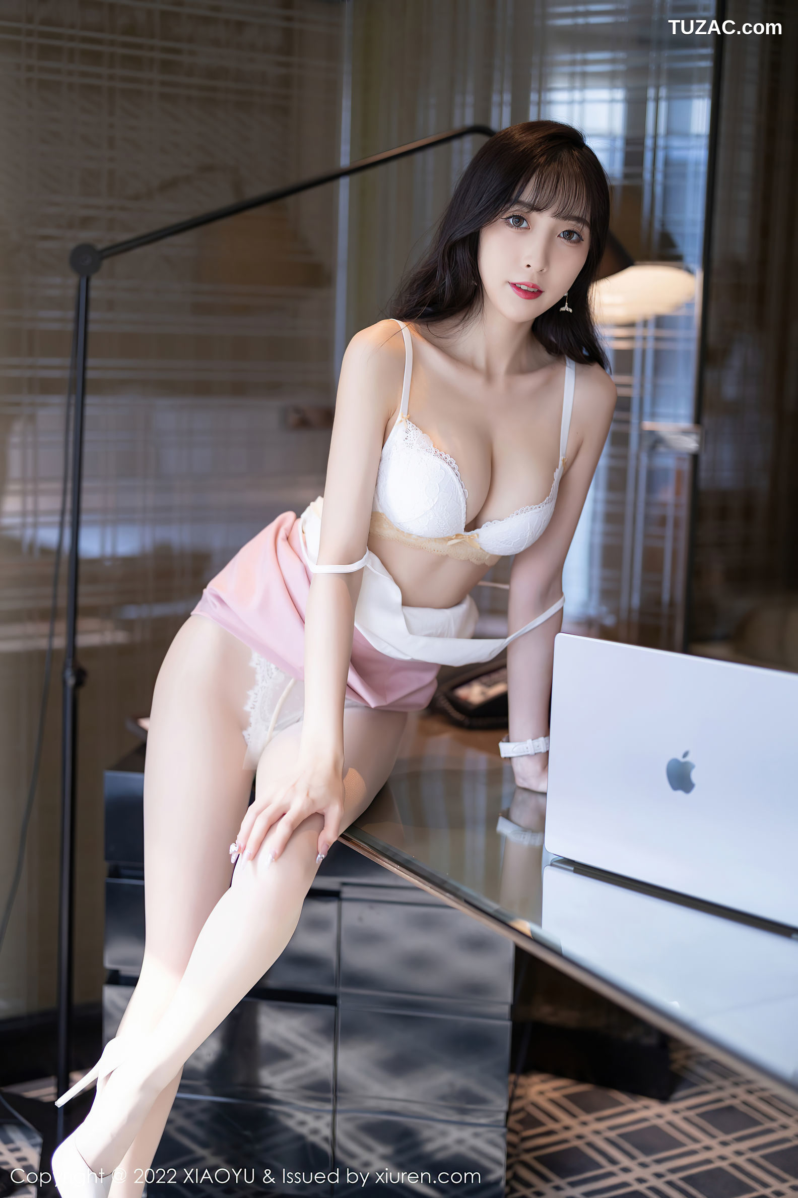 XiaoYu语画界-815-林星阑-粉色职业装白色蕾丝内衣肉丝-2022.07.07