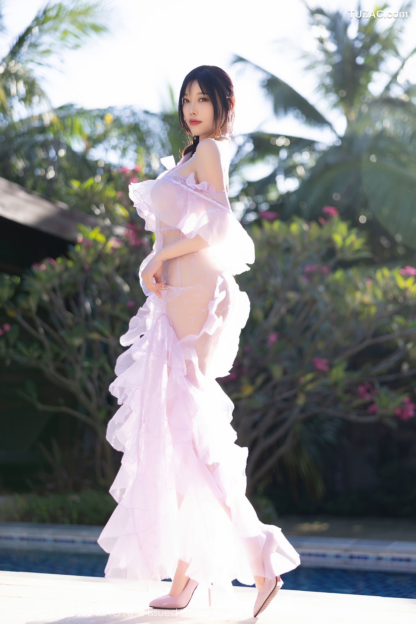 XiaoYu语画界-816-杨晨晨Yome-海南旅拍户外泳池轻透长裙-2022.07.08