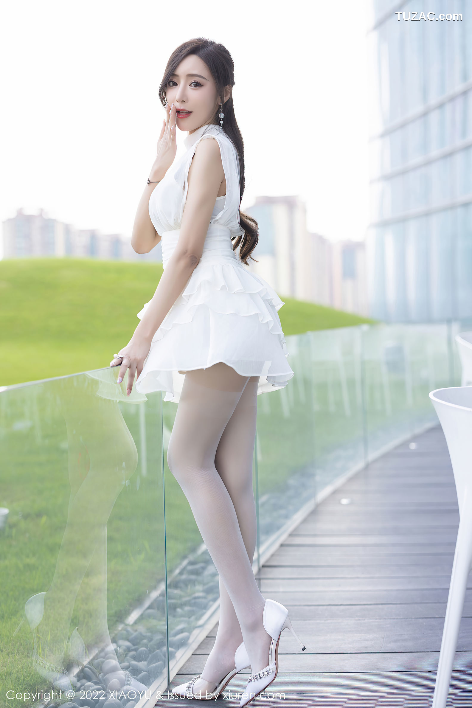 XiaoYu语画界-822-王馨瑶Yanni-白色连衣裙白丝蕾丝内衣-2022.07.18