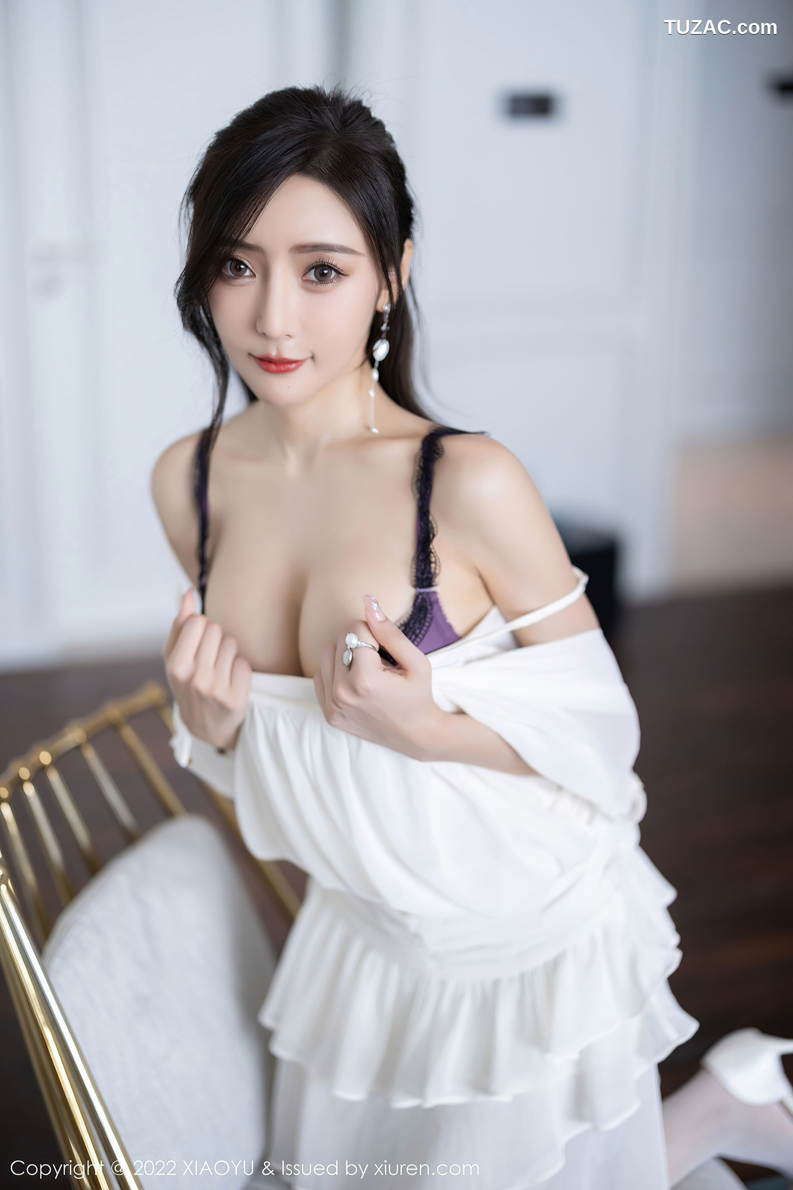 XiaoYu语画界-822-王馨瑶Yanni-白色连衣裙白丝蕾丝内衣-2022.07.18