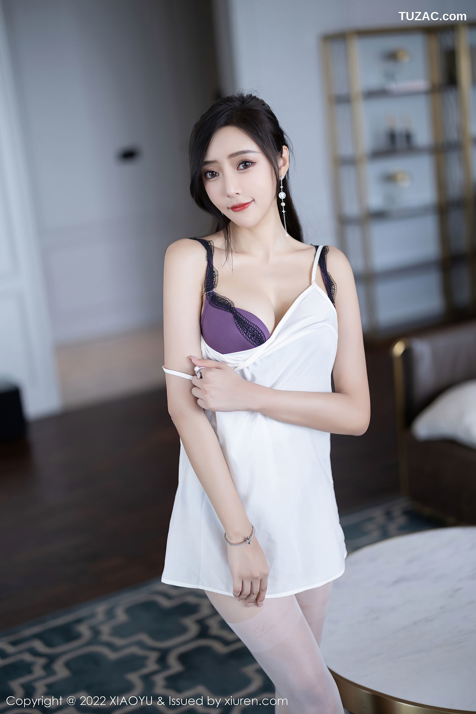XiaoYu语画界-822-王馨瑶Yanni-白色连衣裙白丝蕾丝内衣-2022.07.18