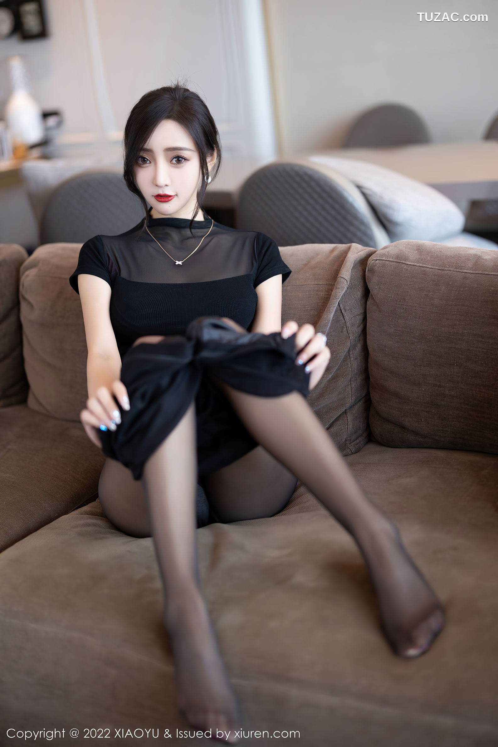 XiaoYu语画界-837-王馨瑶Yanni-黑色轻透服红色蕾丝内衣迷人-2022.08.08
