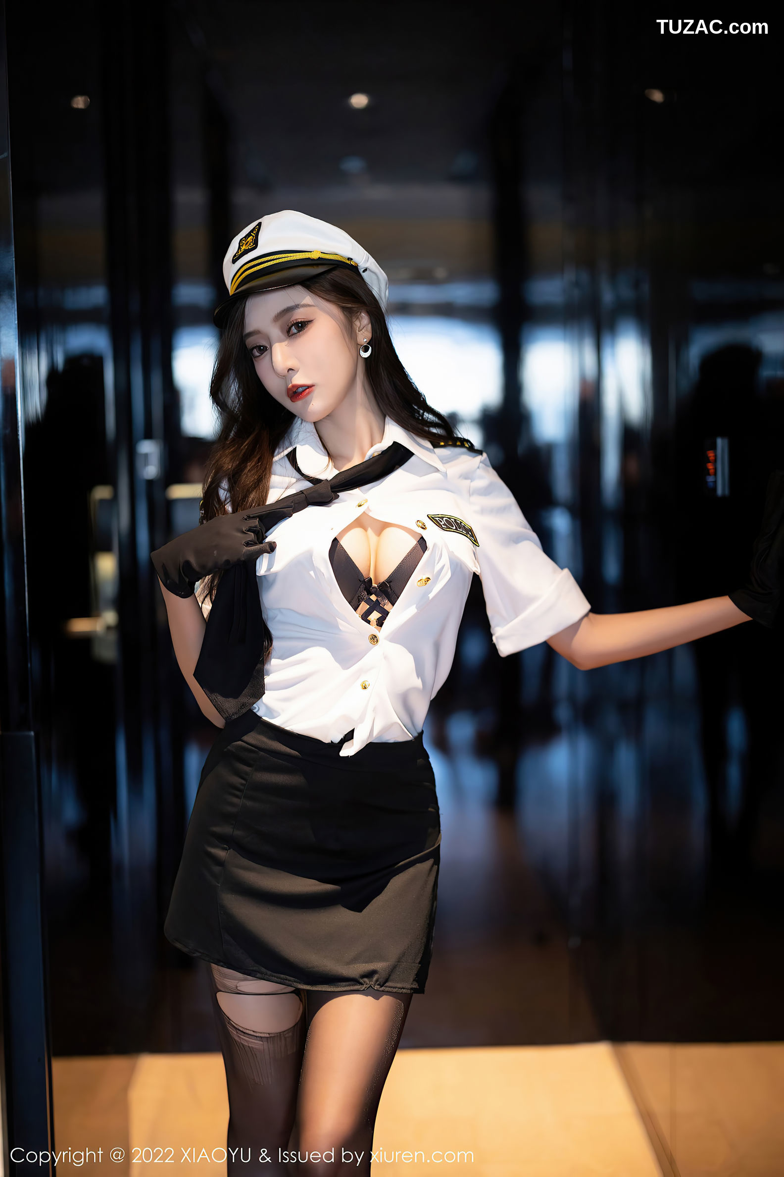 XiaoYu语画界-867-王馨瑶Yanni-韩国女警官制服蕾丝内衣破烂黑丝-2022.09.20