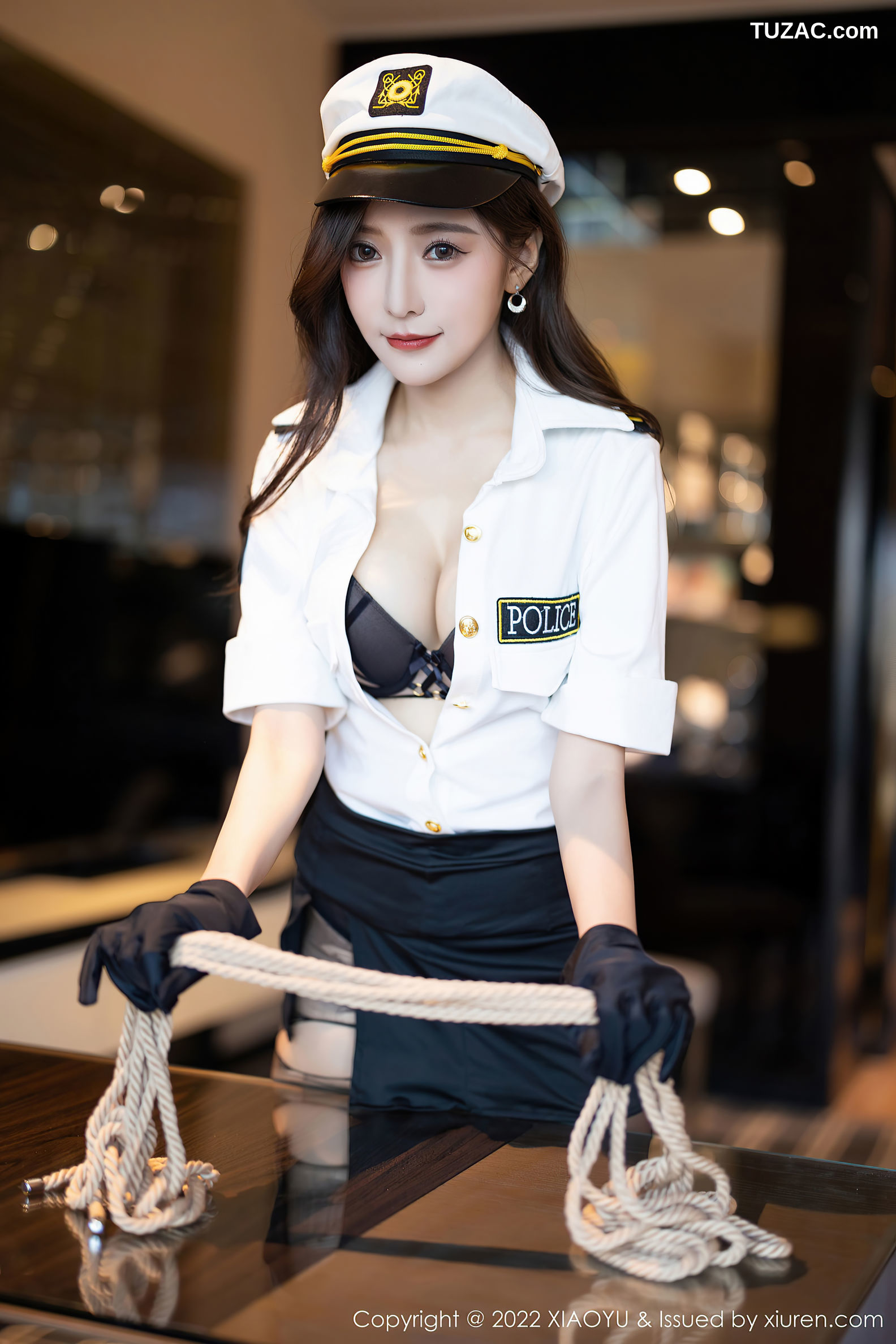 XiaoYu语画界-867-王馨瑶Yanni-韩国女警官制服蕾丝内衣破烂黑丝-2022.09.20