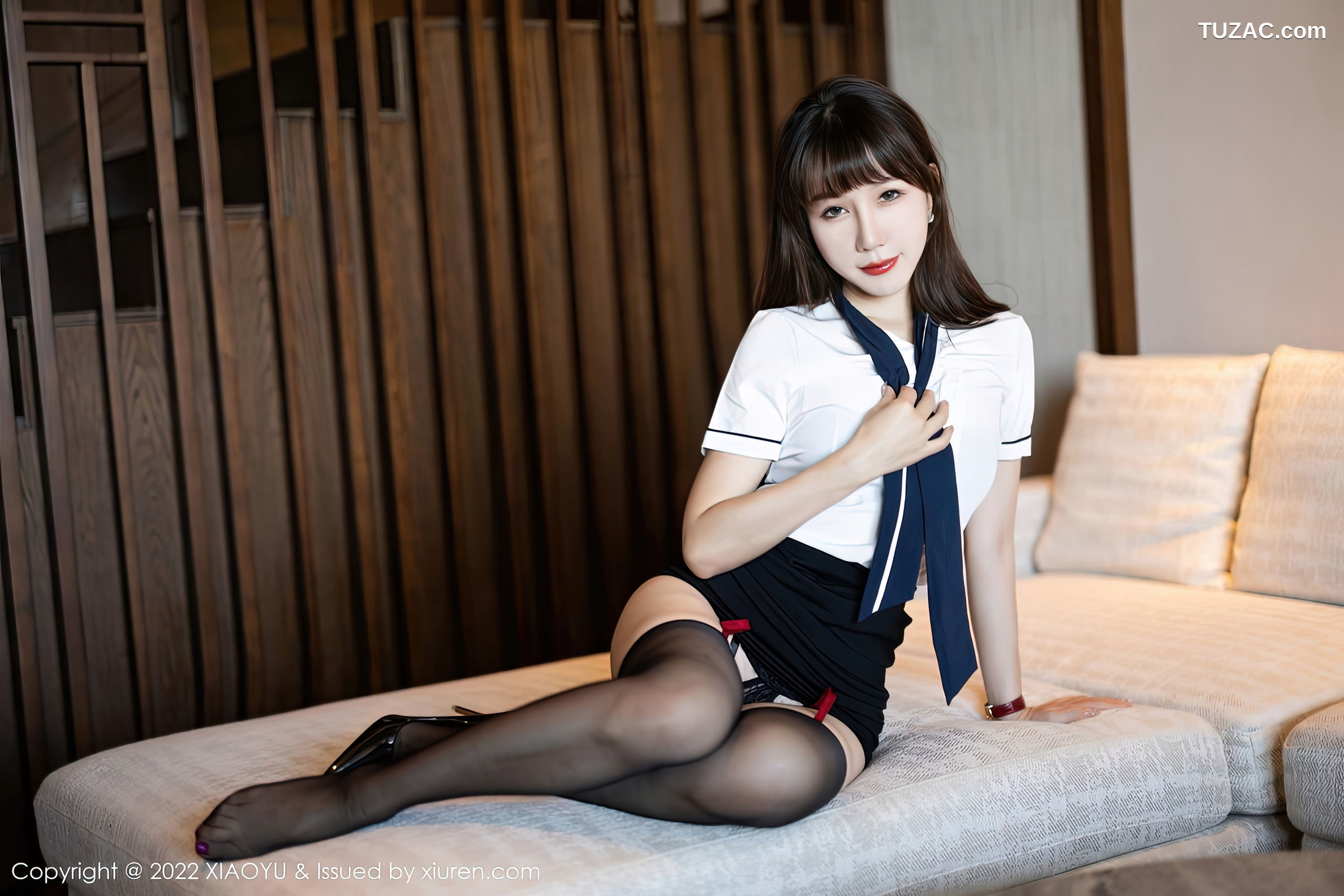 XiaoYu语画界-918-波巧酱-白衬衫黑短裙制服黑色轻透内衣-2022.12.05