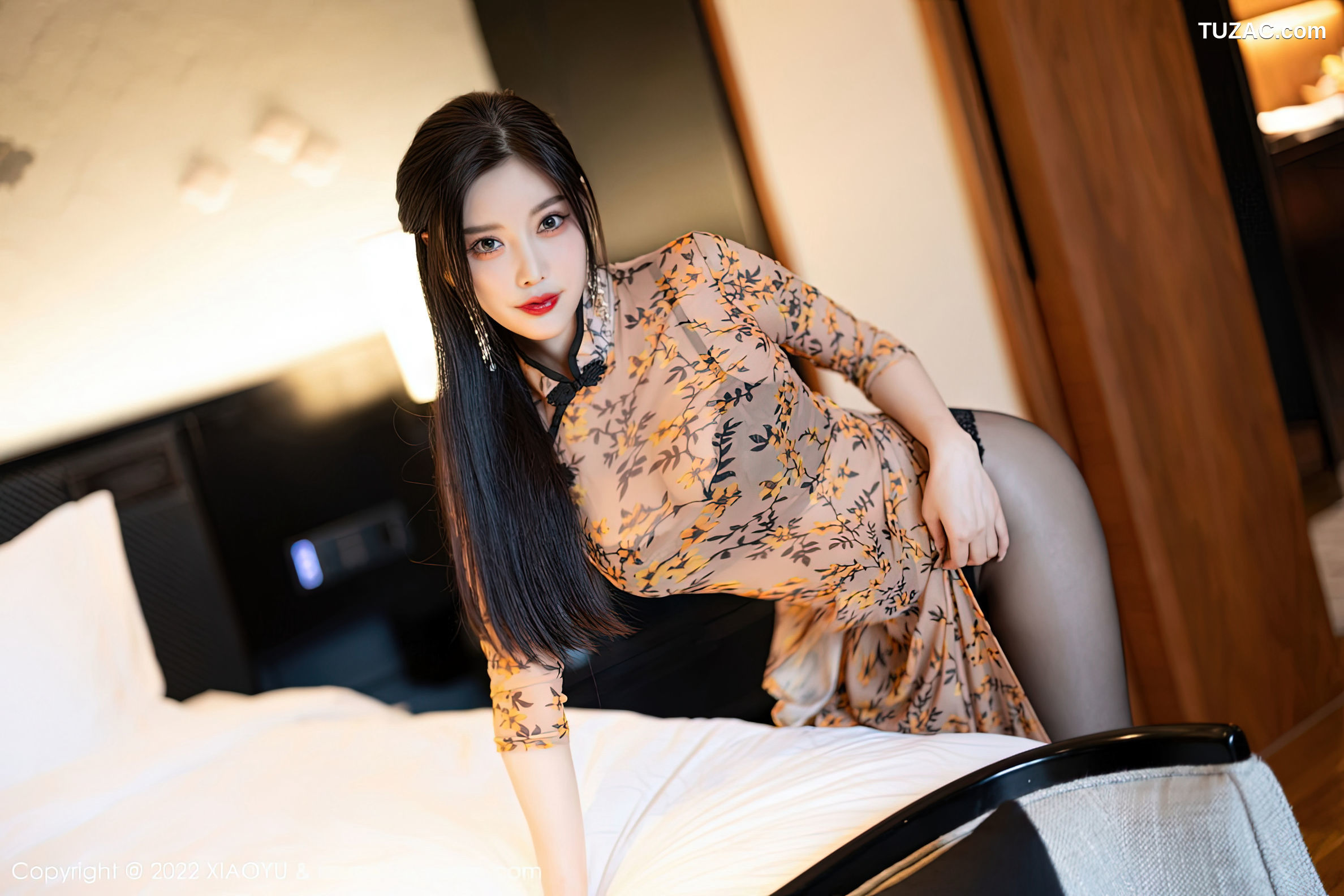 XiaoYu语画界-927-杨晨晨Yome-轻透旗袍黑色蕾丝内衣黑丝-2022.12.16