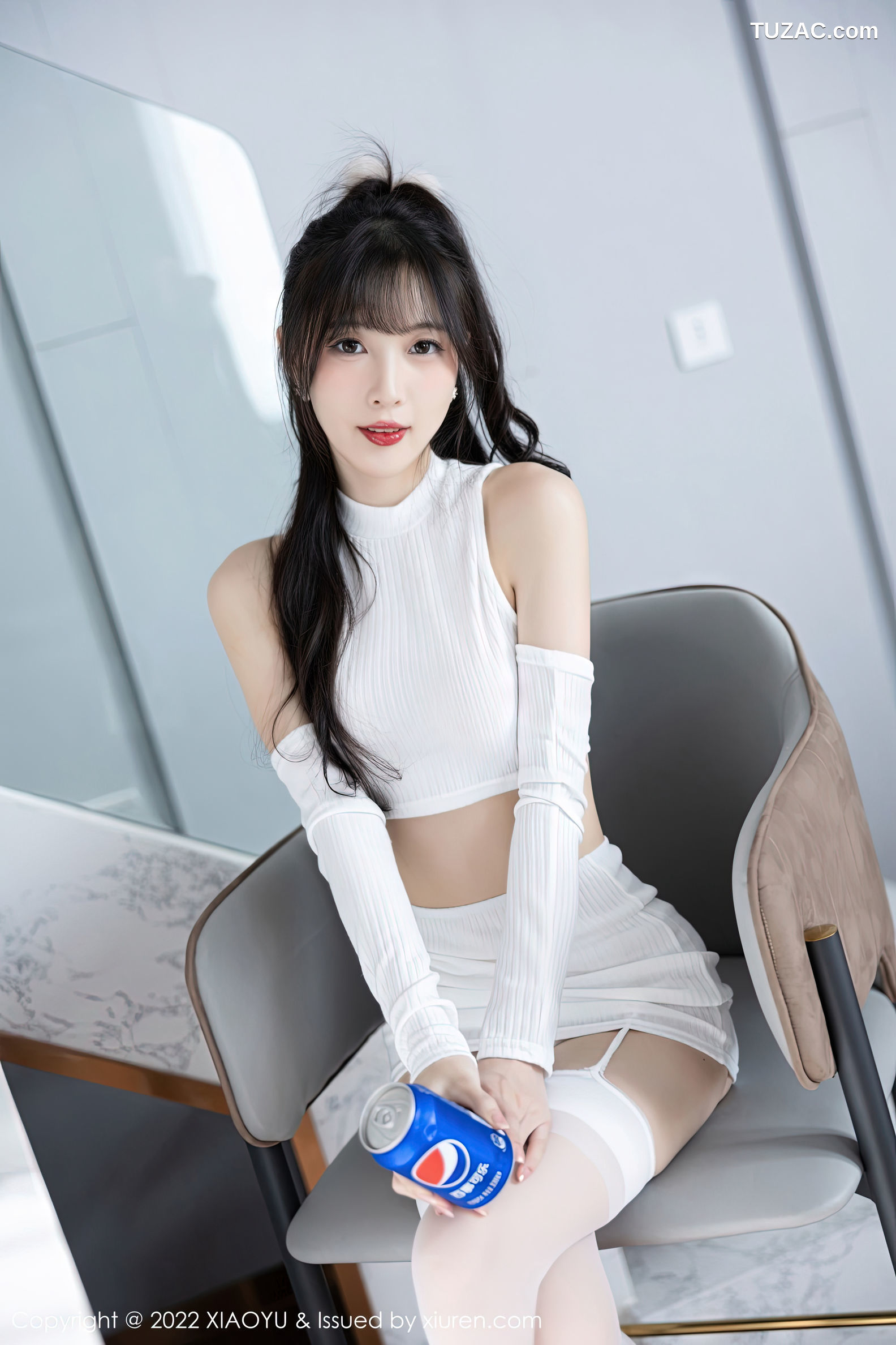 XiaoYu语画界-928-林星阑-白色抹胸内衣白丝吊带袜-2022.12.19