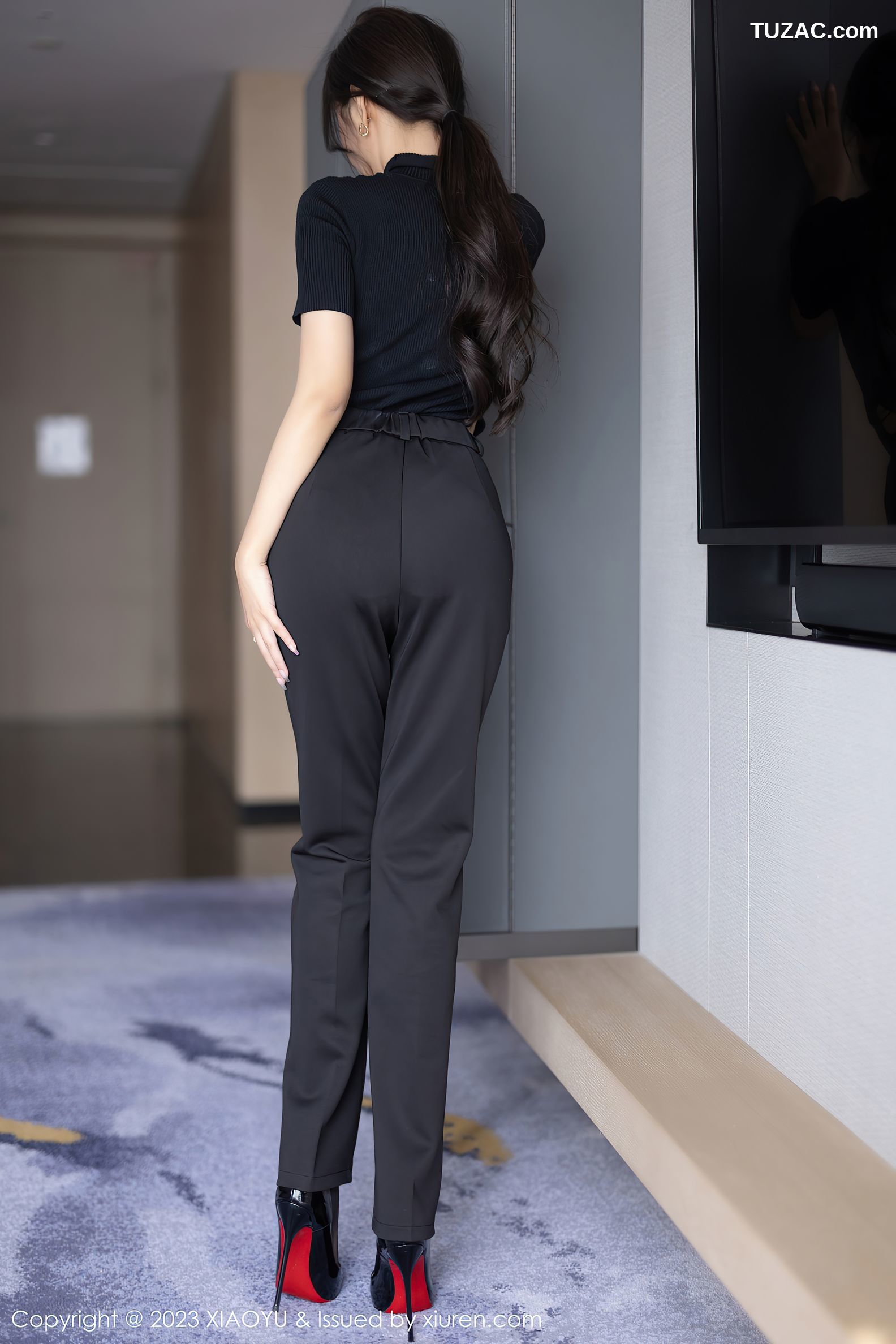 XiaoYu语画界-974-王馨瑶Yanni-黑色OL装黑色蕾丝内衣黑丝-2023.02.27