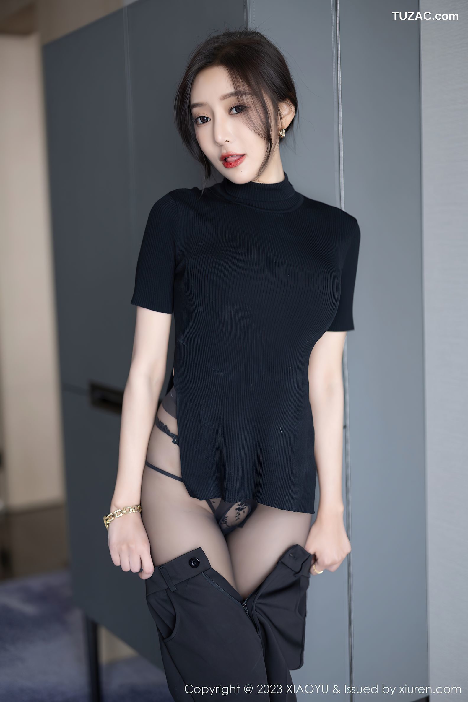 XiaoYu语画界-974-王馨瑶Yanni-黑色OL装黑色蕾丝内衣黑丝-2023.02.27