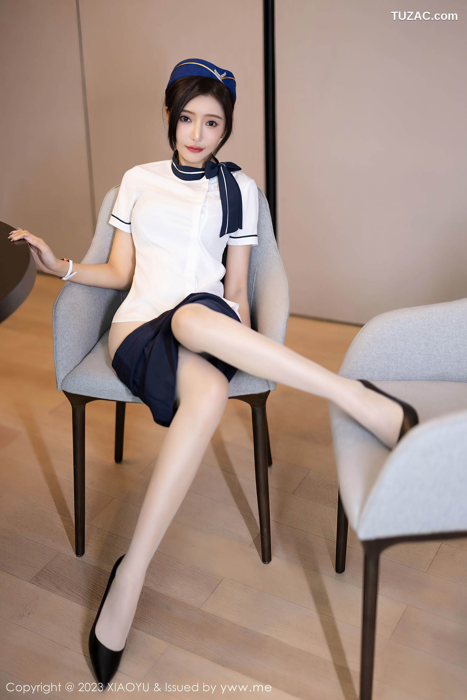 XiaoYu语画界-1012-王馨瑶Yanni-空姐制服银灰色内衣-2023.04.21