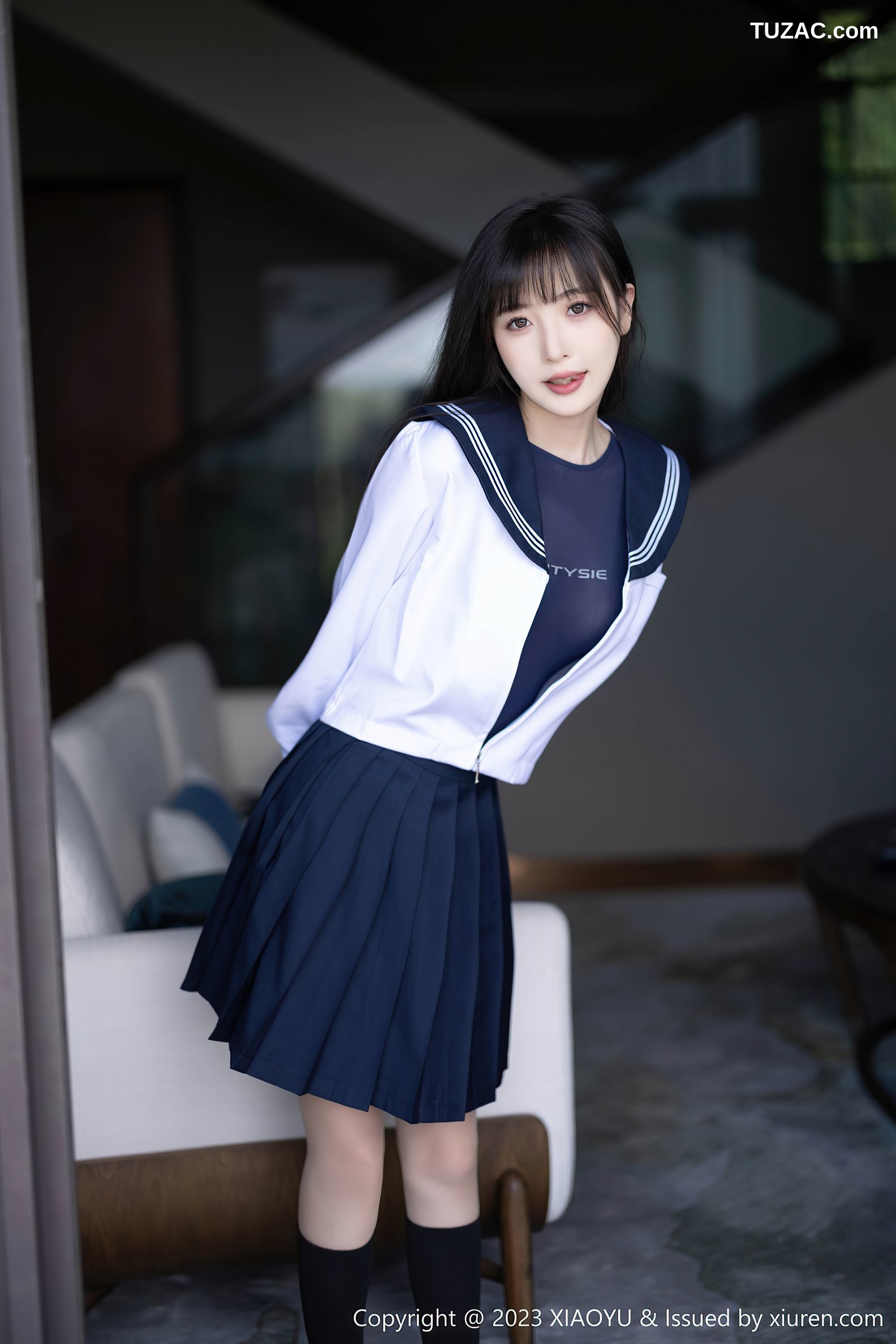 XiaoYu语画界-1045-林星阑-贵州旅拍-水手服学生装灰蓝死库水-2023.06.08