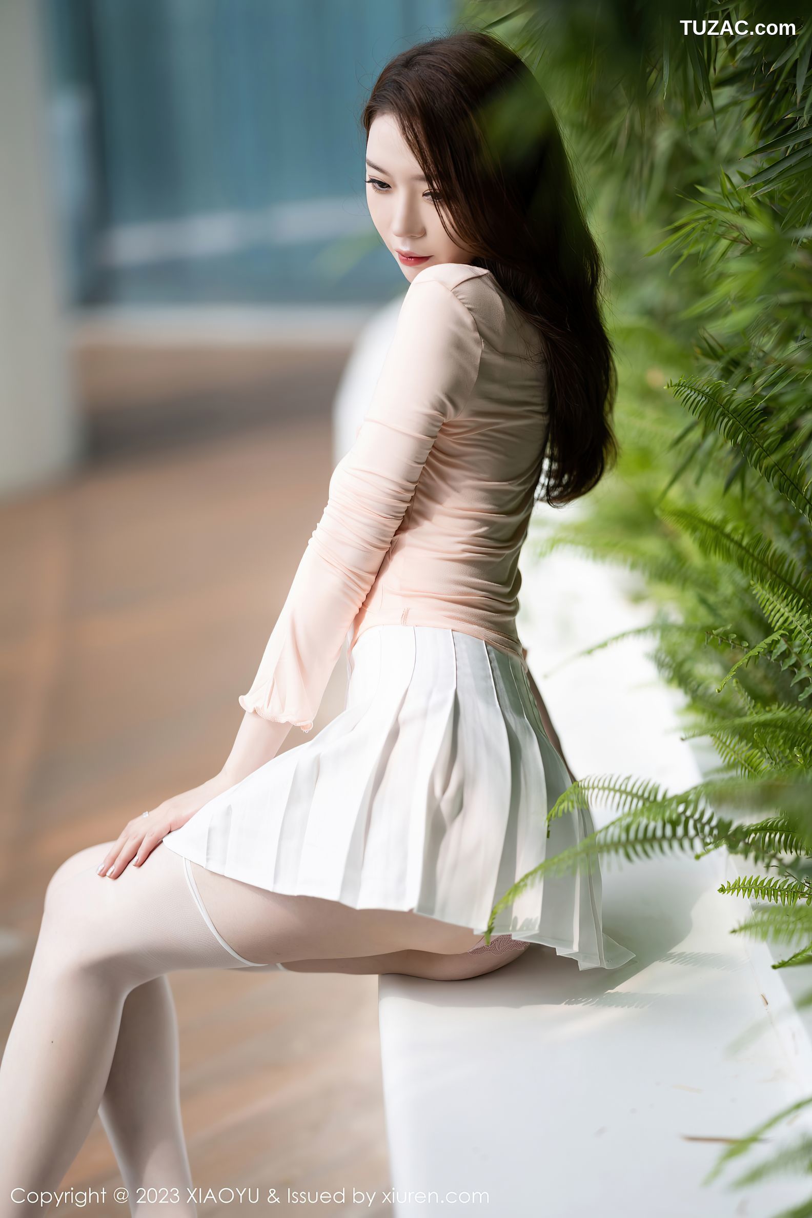 XiaoYu语画界-1069-梦心玥-白色超短裙浅粉T-2023.07.13
