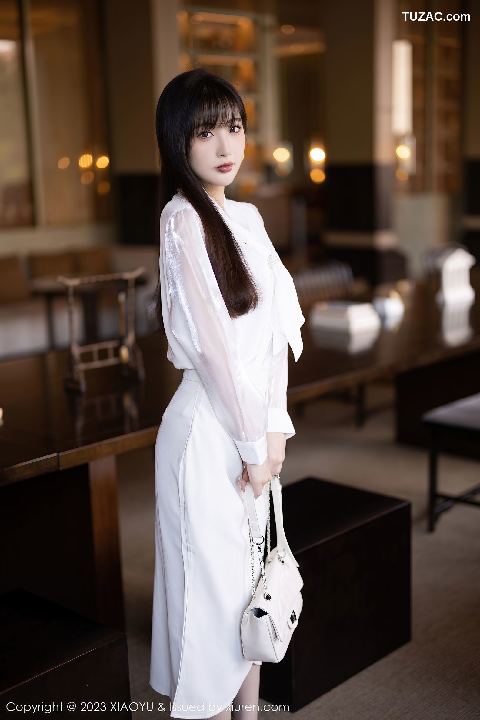 XiaoYu语画界-1088-林星阑-白色连衣长裙肉色内衣-2023.08.09