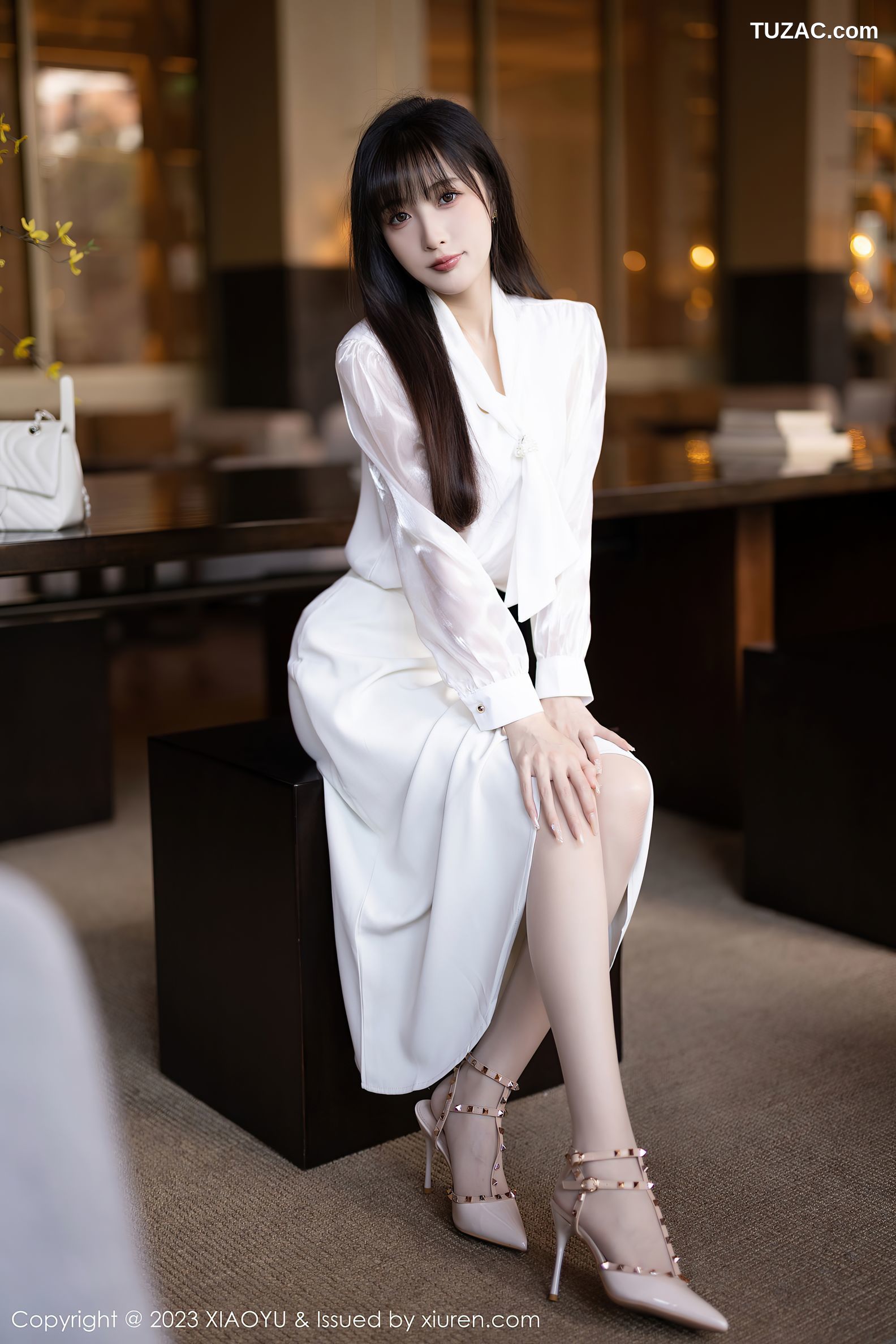 XiaoYu语画界-1088-林星阑-白色连衣长裙肉色内衣-2023.08.09
