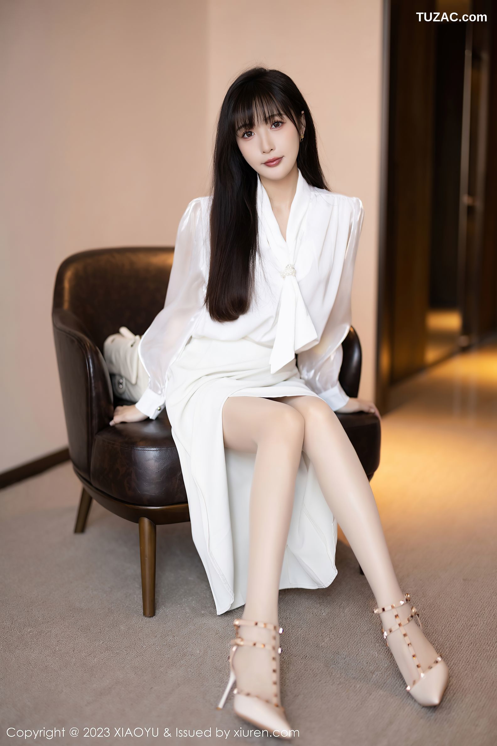 XiaoYu语画界-1088-林星阑-白色连衣长裙肉色内衣-2023.08.09
