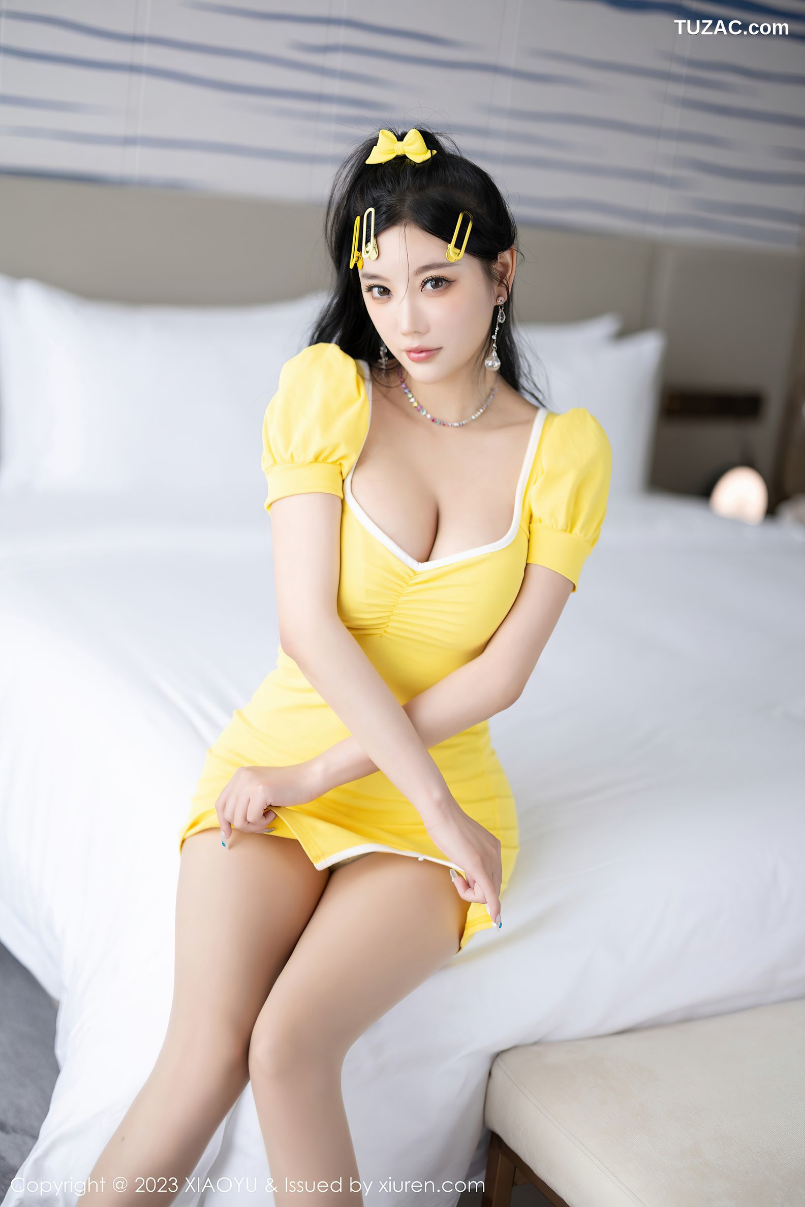 XiaoYu语画界-1126-杨晨晨Yome-黄色连衣短裙黄色内衣-2023.10.13
