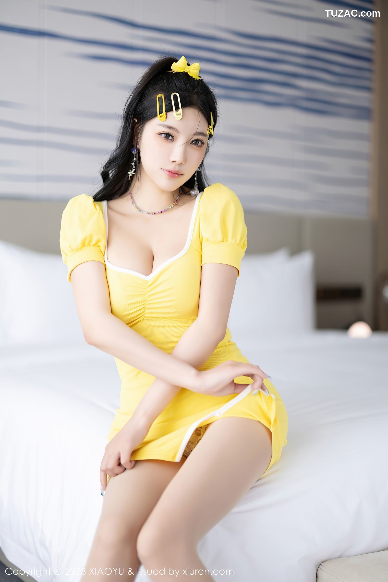 XiaoYu语画界-1126-杨晨晨Yome-黄色连衣短裙黄色内衣-2023.10.13